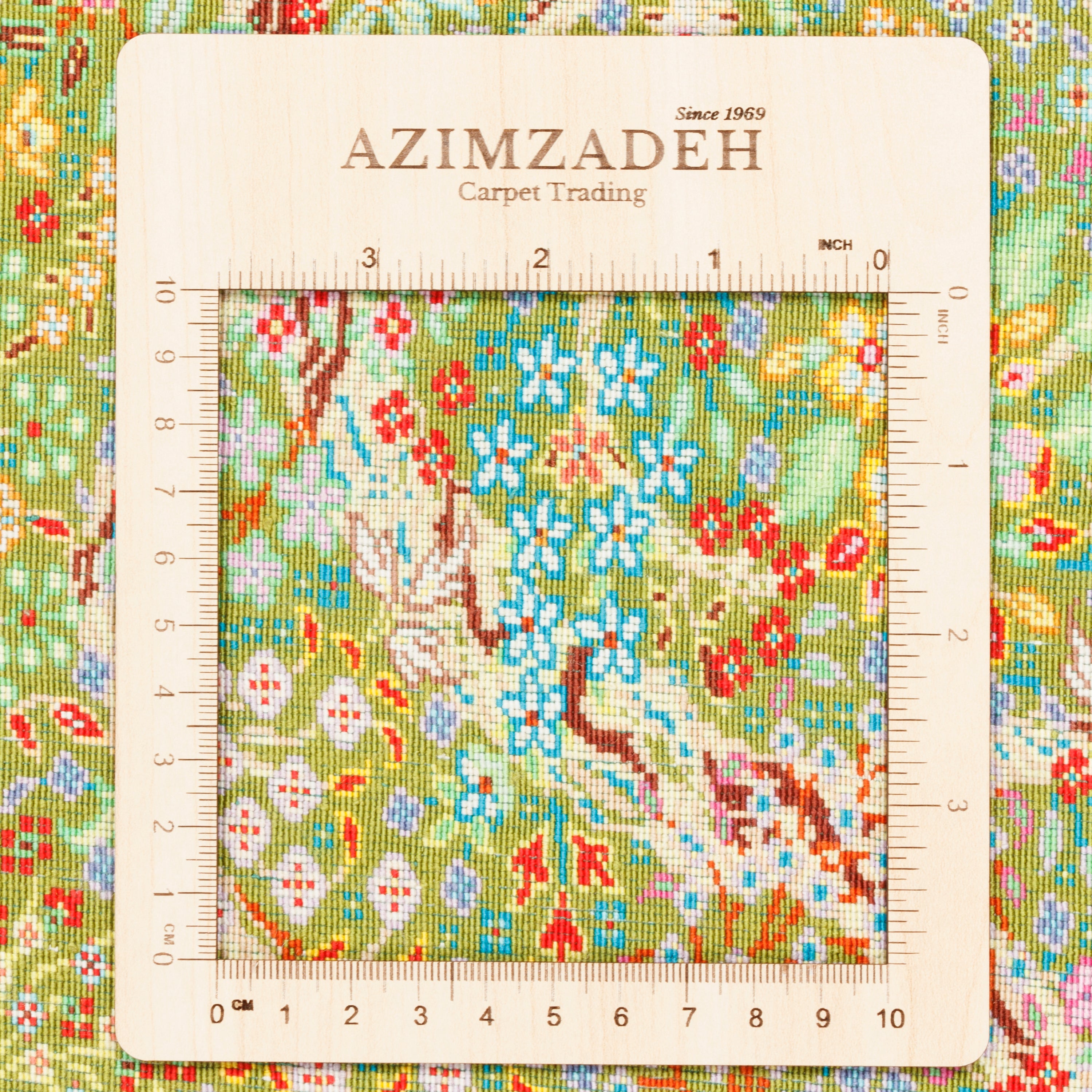 Qom Handmade Carpet — Derakht | Full Silk | 53 × 102 cm | SKU 10000268