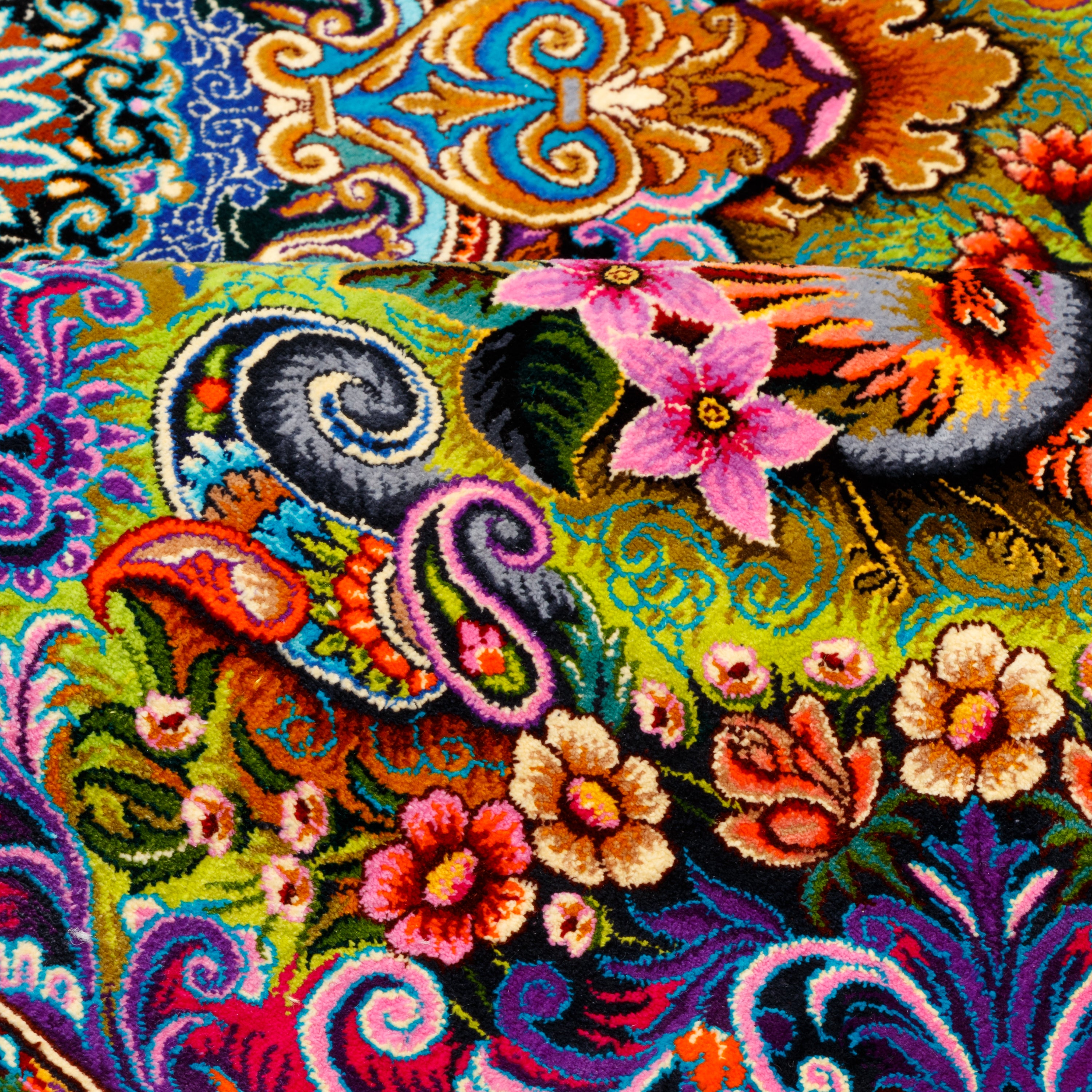 Qom Handmade Carpet — Lachak Toranj | Full Silk | 100 × 151 cm | SKU 10100190