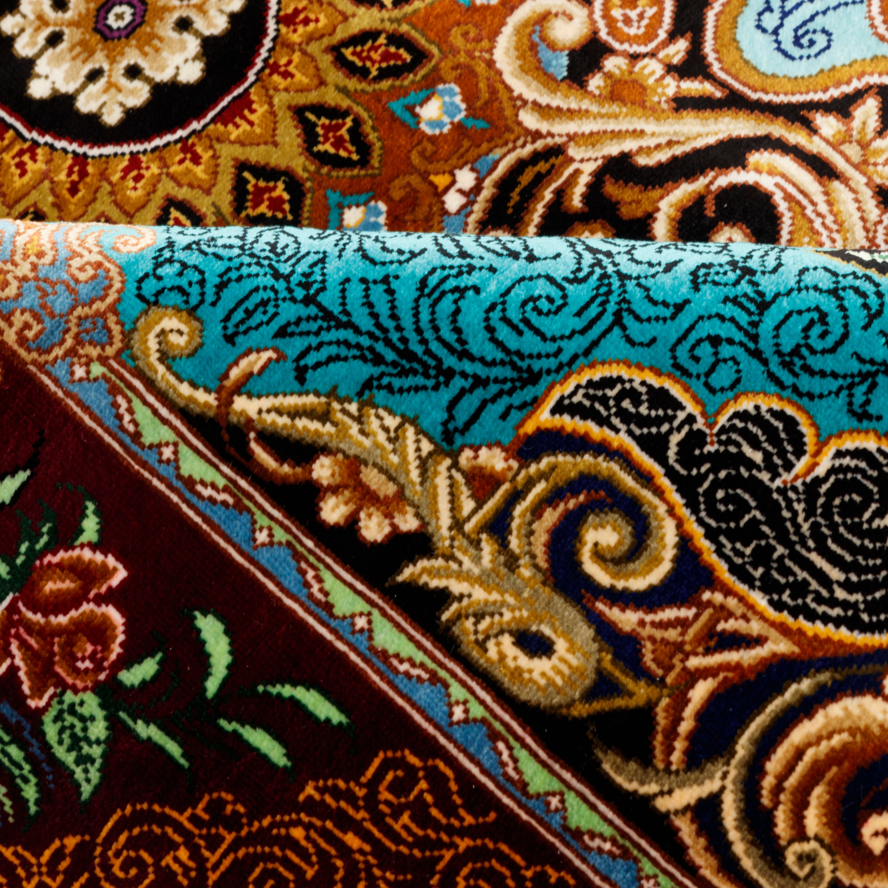 سجادة قم يدوية — لشك ترنج | حرير بالكامل | 80 × 120 سم | SKU 10000237