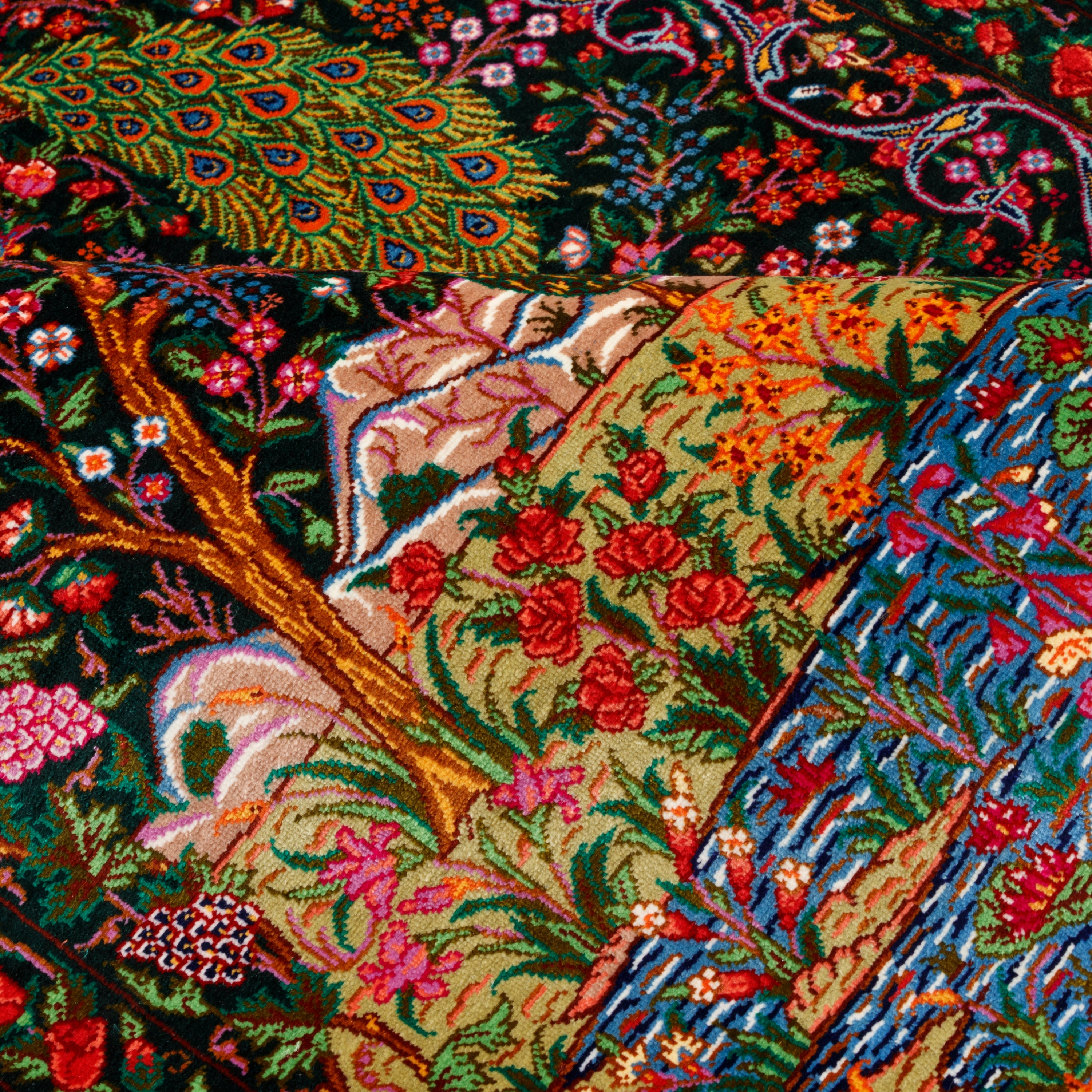 سجادة قم يدوية - ساراسار | حرير كامل | 80 × 120 سم | رمز المنتج 10000245