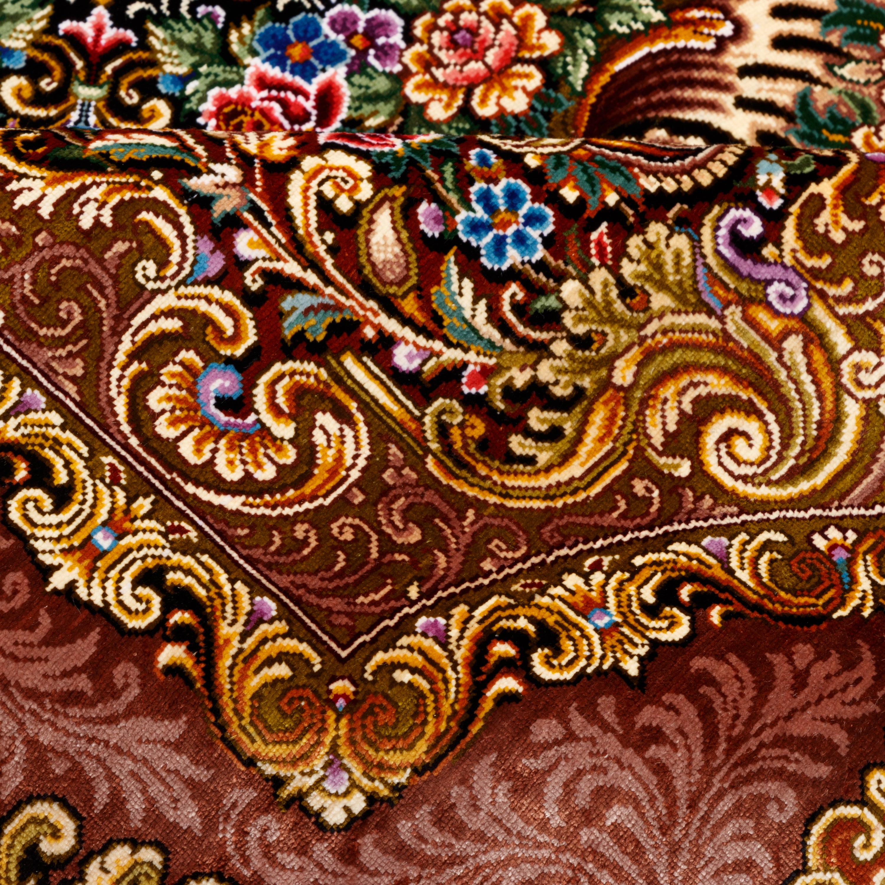 Qom Handmade Carpet — Lachak Toranj | Full Silk | 102 × 150 cm | SKU 10100185