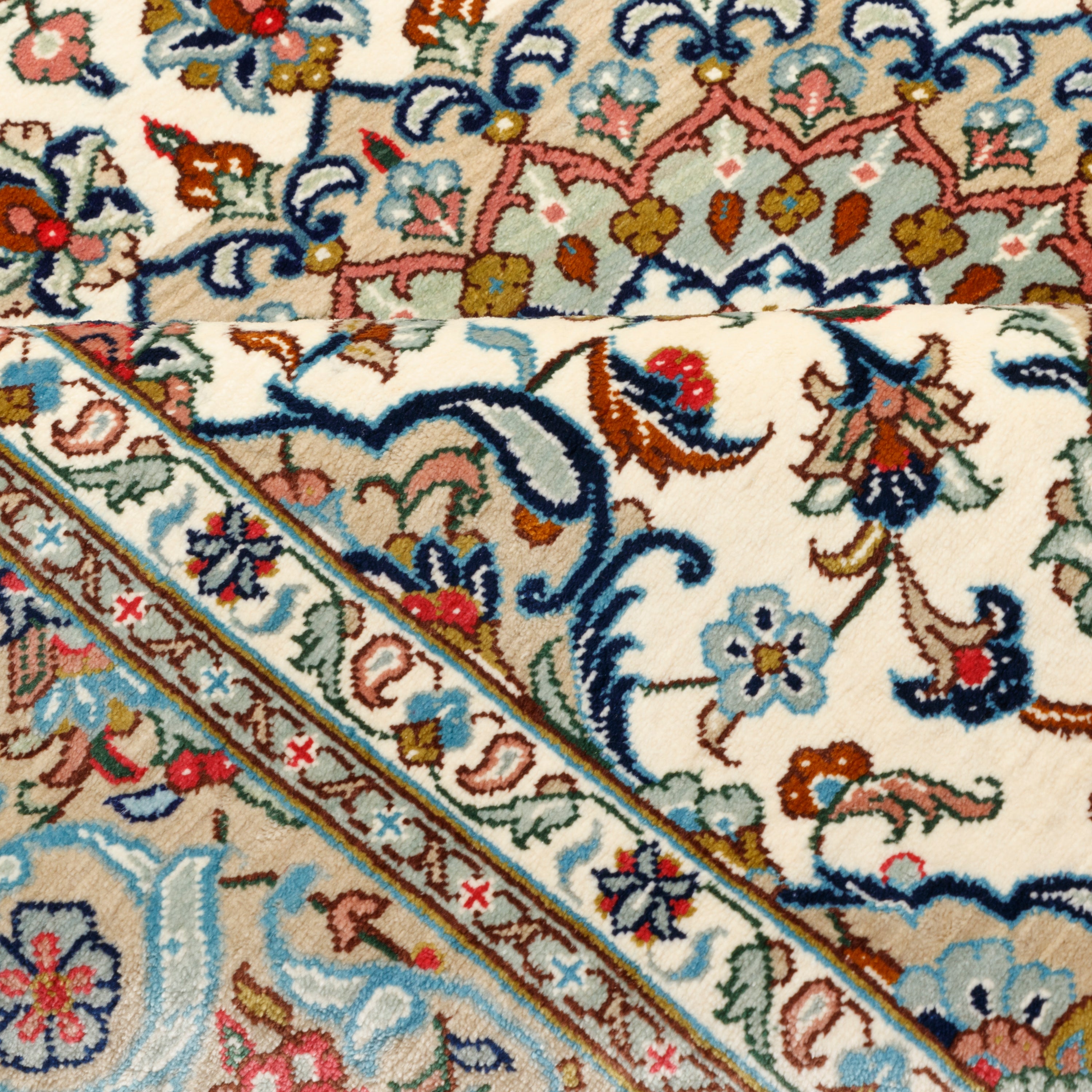 سجادة كاشان يدوية - لشك ترنج | حرير بالكامل | 80 × 120 سم | رمز المنتج 10000219