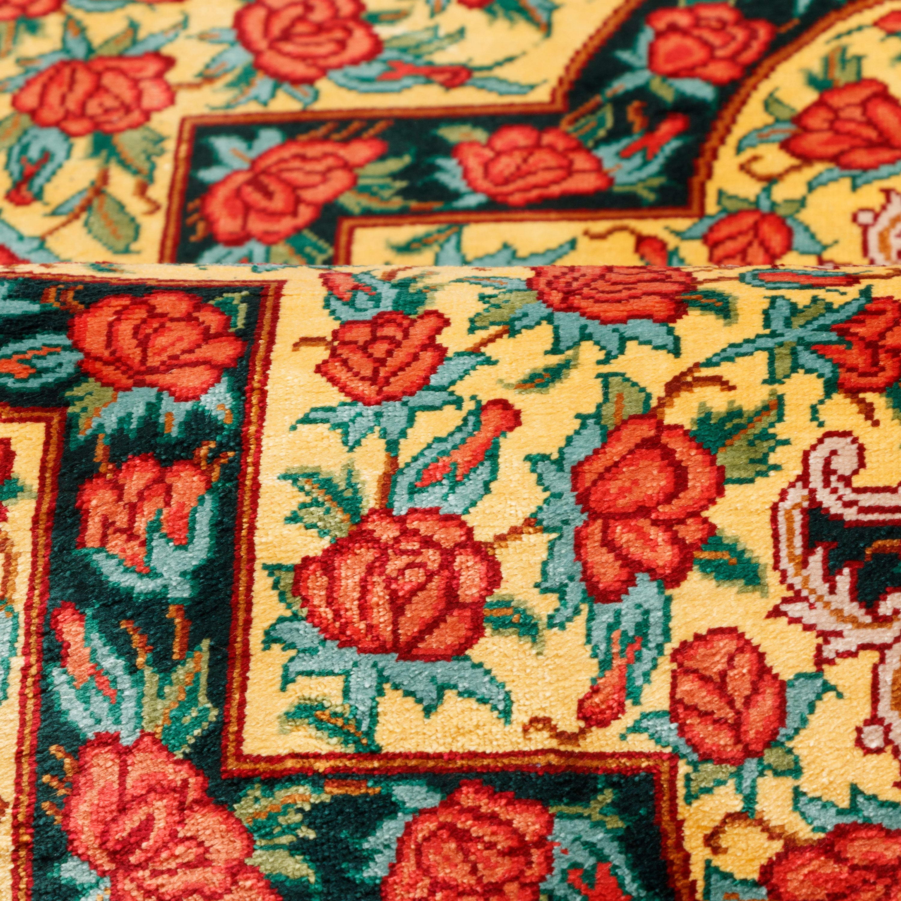 Qom Handmade Carpet — Lachak Toranj | Full Silk | 53 × 80 cm | SKU 10000257