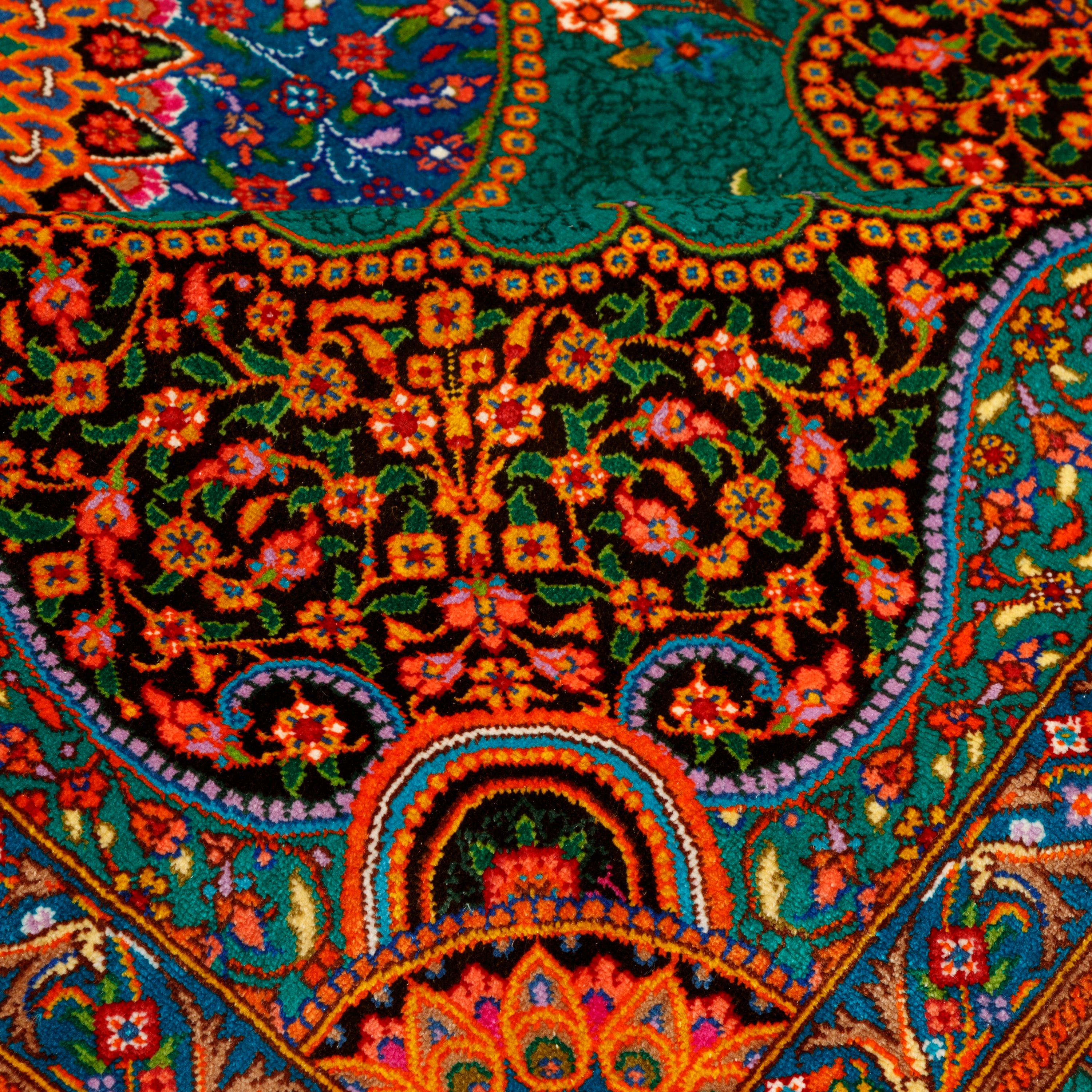 Qom Handmade Carpet — Lachak Toranj | Full Silk | 103 × 150 cm | SKU 10100196