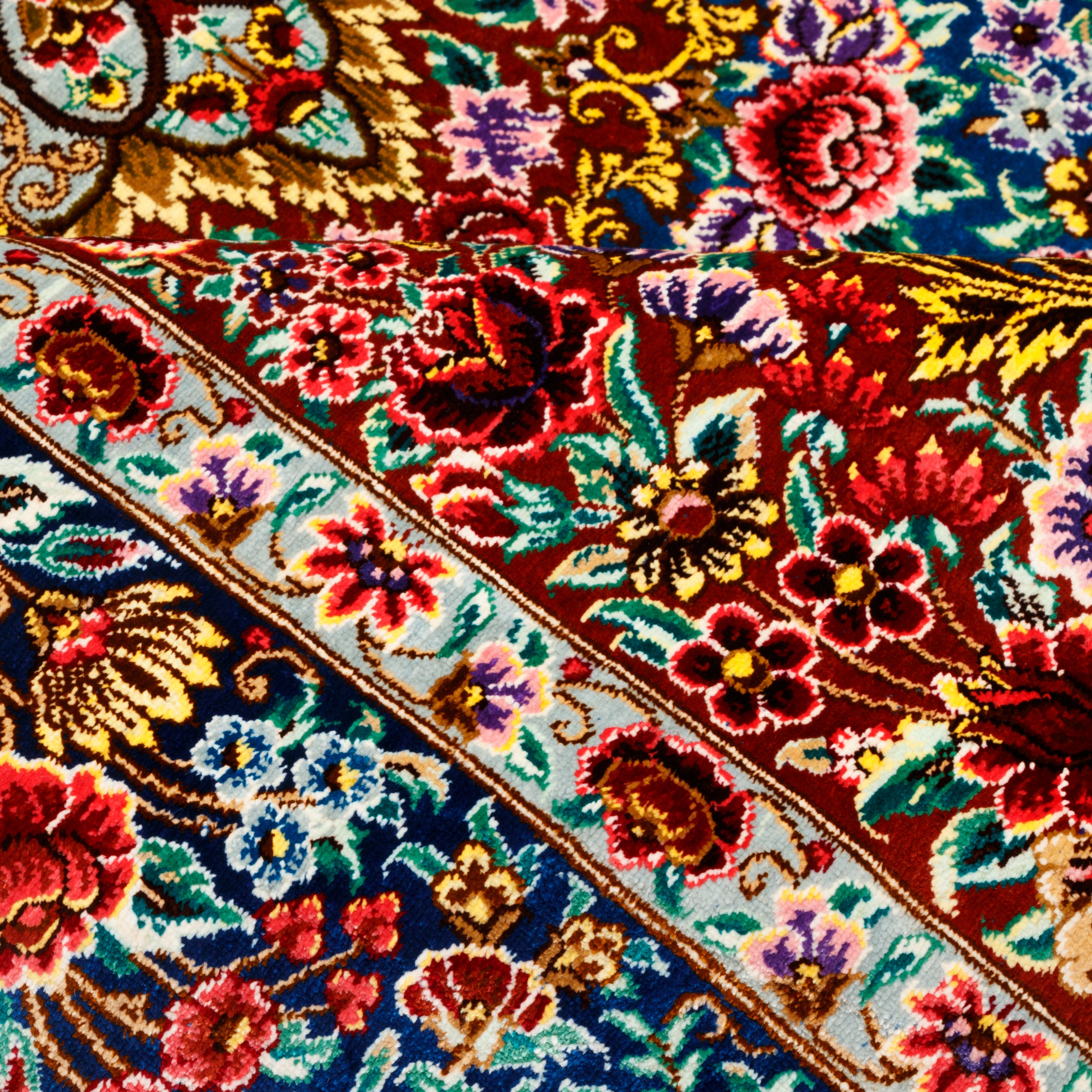 Qom Handmade Carpet — Lachak Toranj | Full Silk | 100 × 147 cm | SKU 10100157