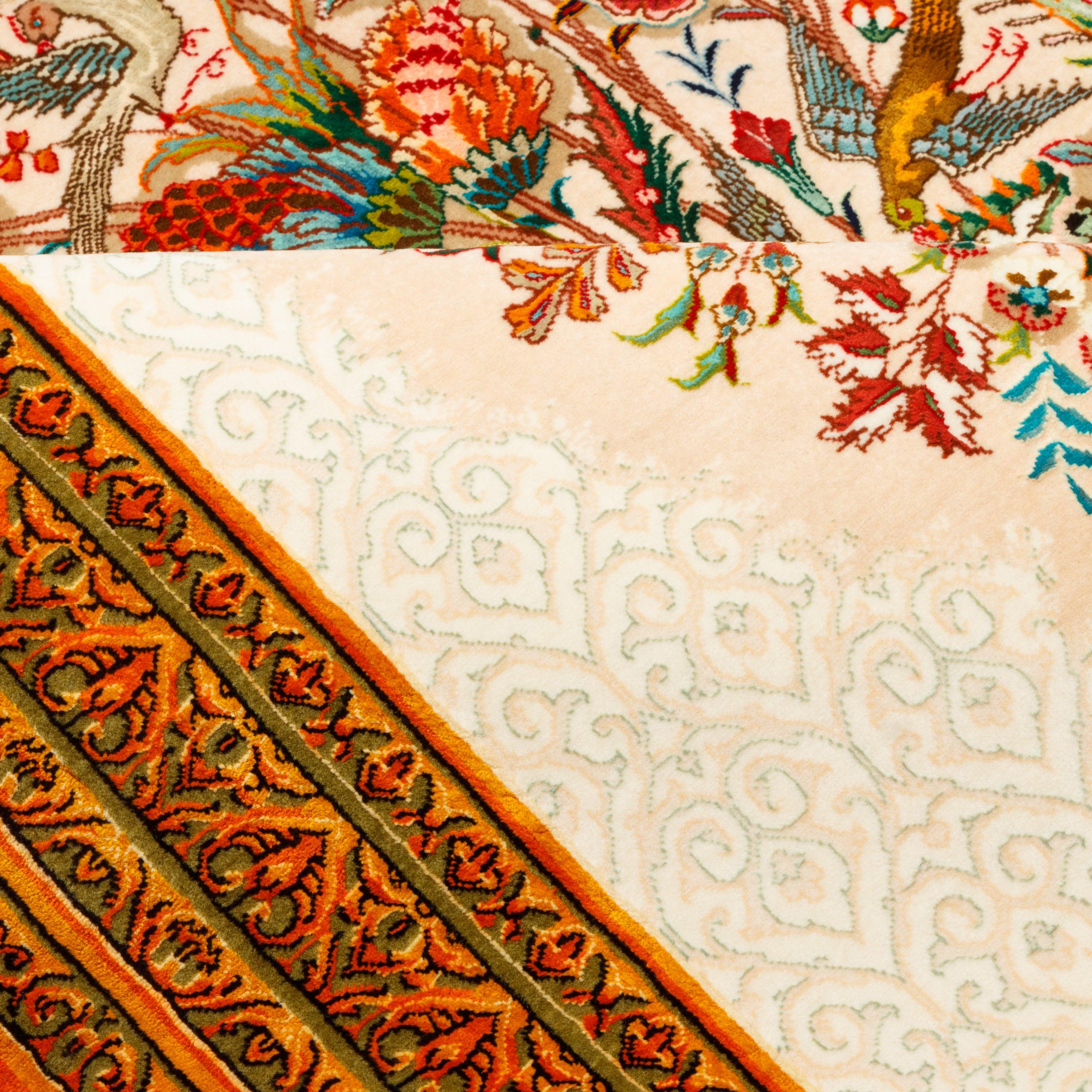 Qom Handmade Carpet — Goldani | Full Silk | 106 × 150 cm | SKU 10100183