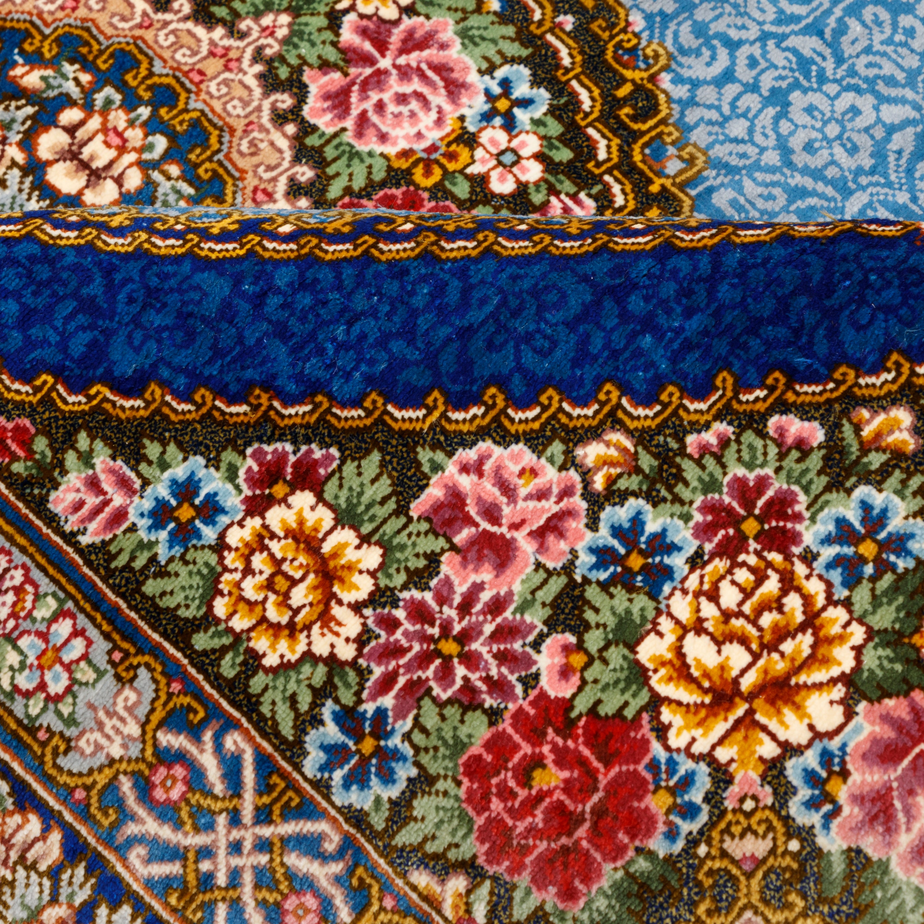 Qom Handmade Carpet — Lachak Toranj | Full Silk | 80 × 120 cm | SKU 10000235