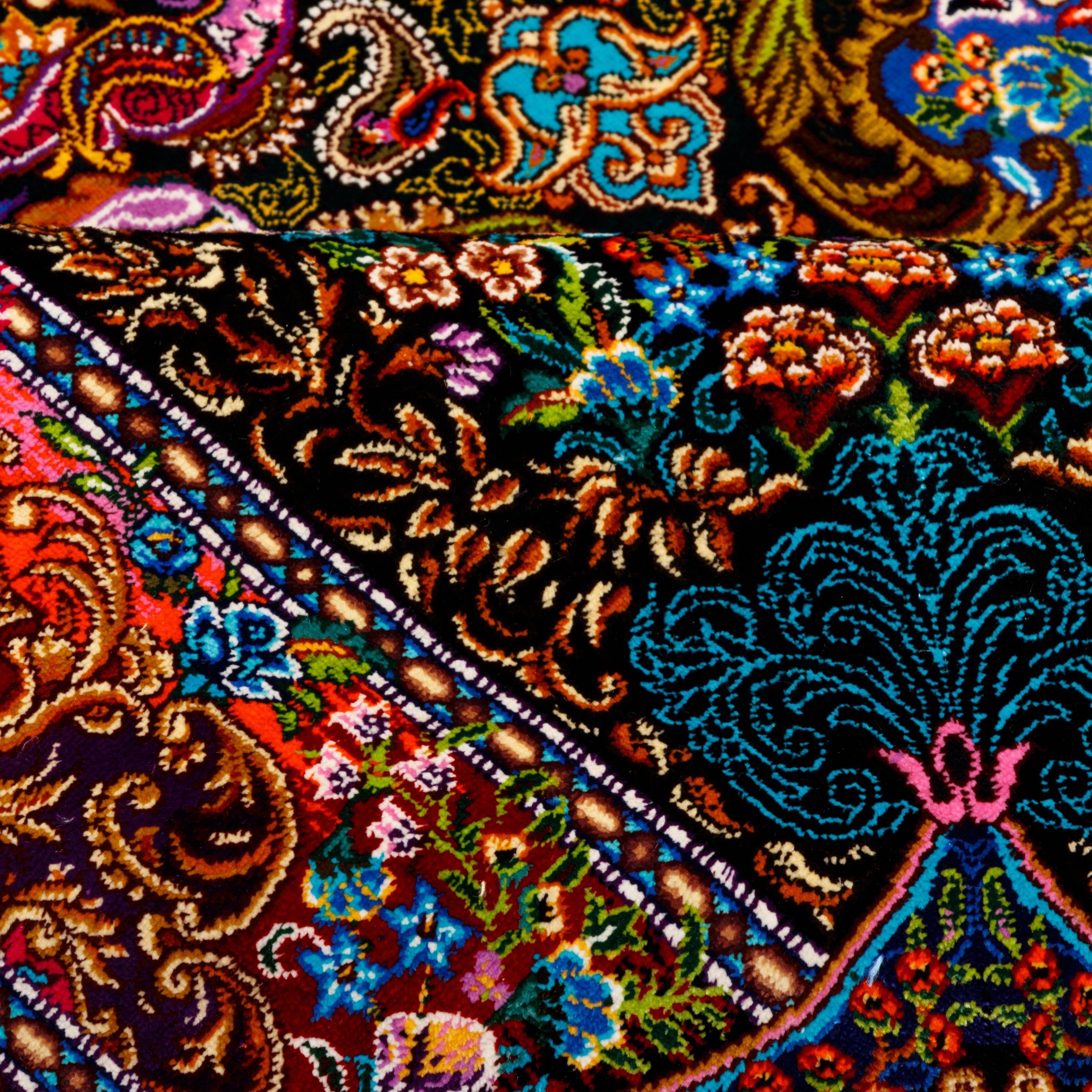 Qom Handmade Carpet — Lachak Toranj | Full Silk | 100 × 150 cm | SKU 10100184