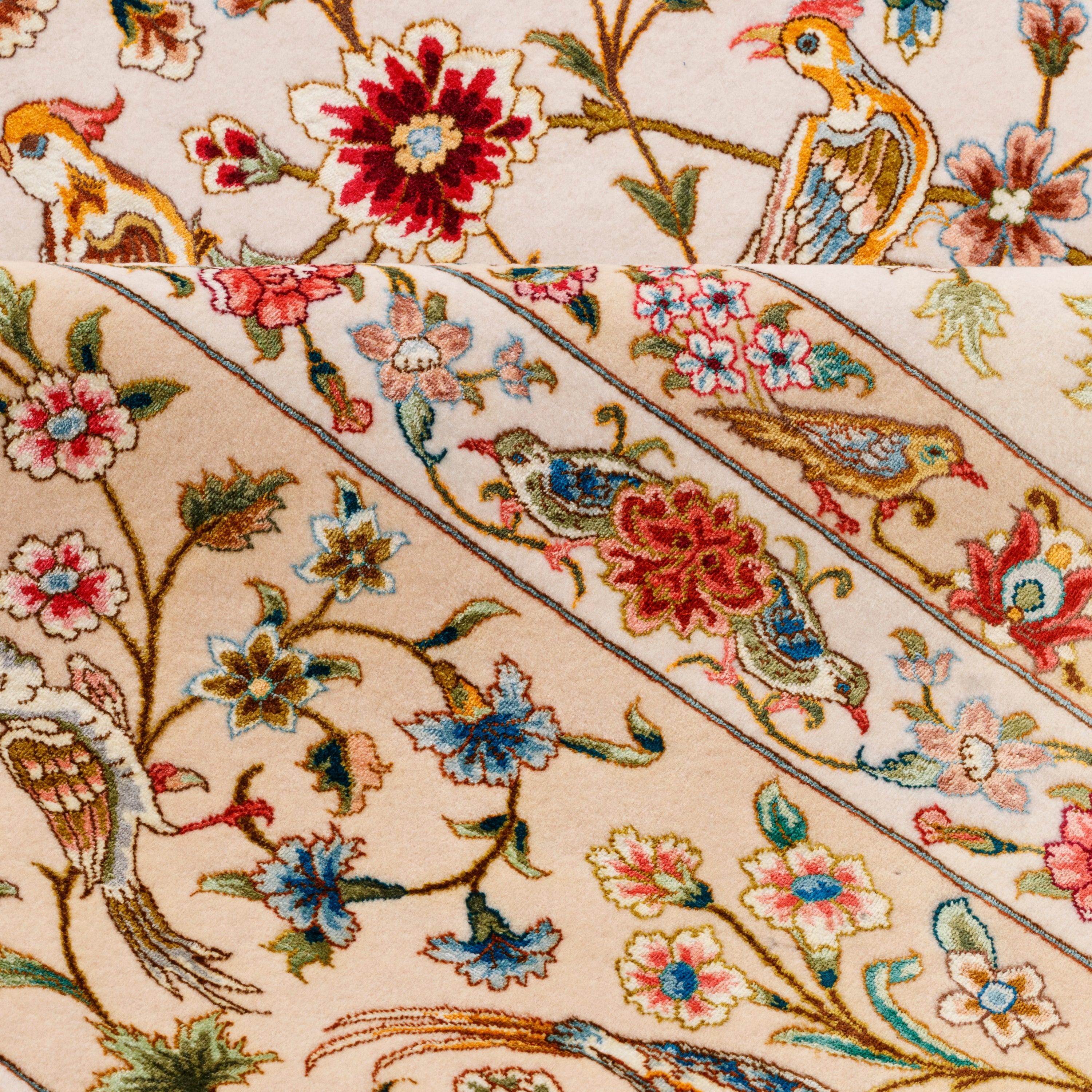 سجادة تبريز يدوية — ساراسار | خيوط حرير / سدى حرير | 200 × 300 سم | رمز المنتج 10600112