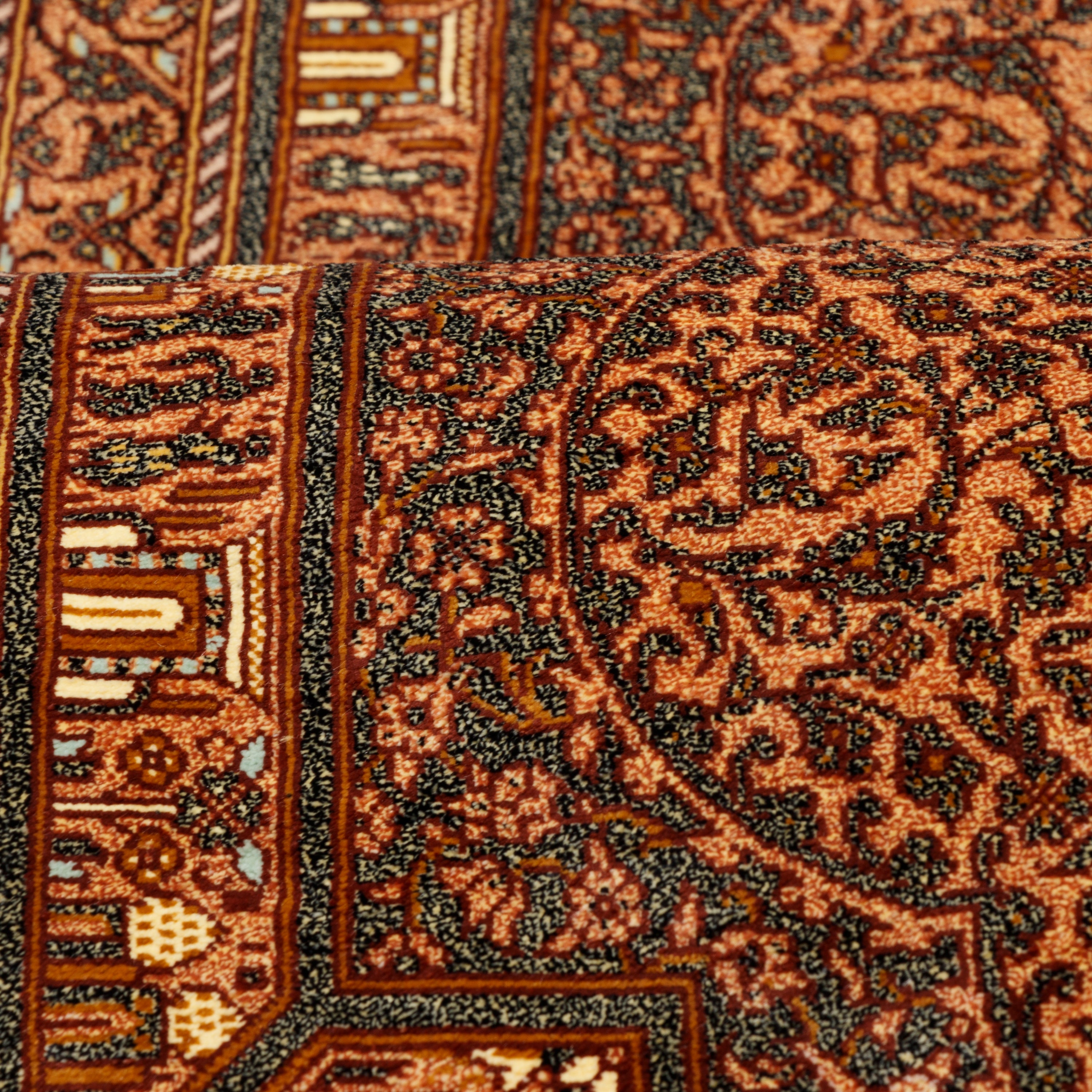 Qom Handmade Carpet — Lachak Toranj | Full Silk | 47 × 98 cm | SKU 10000252