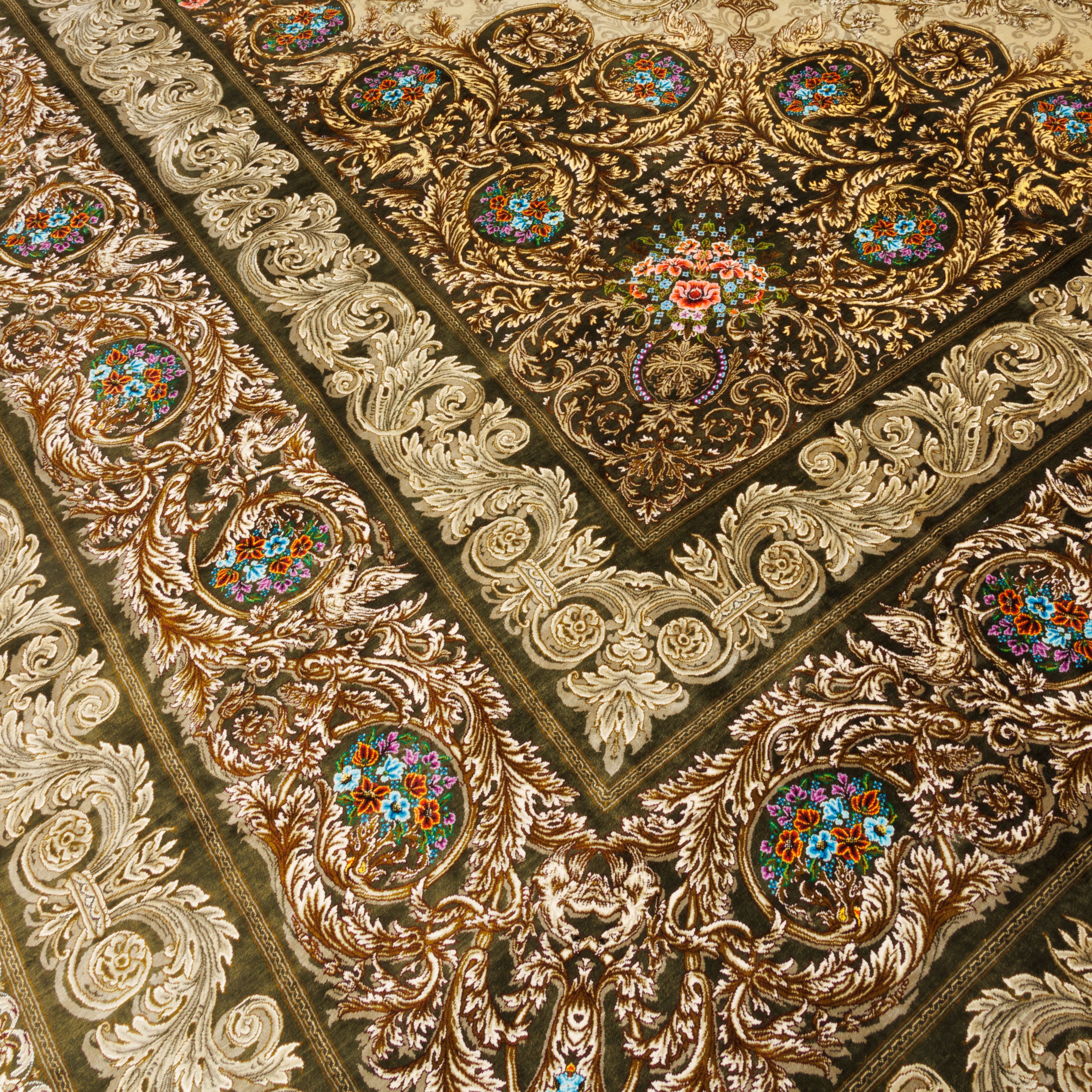 Qom Handmade Carpet — Lachak Toranj | Full Silk | 397 × 596 cm | SKU 12300739