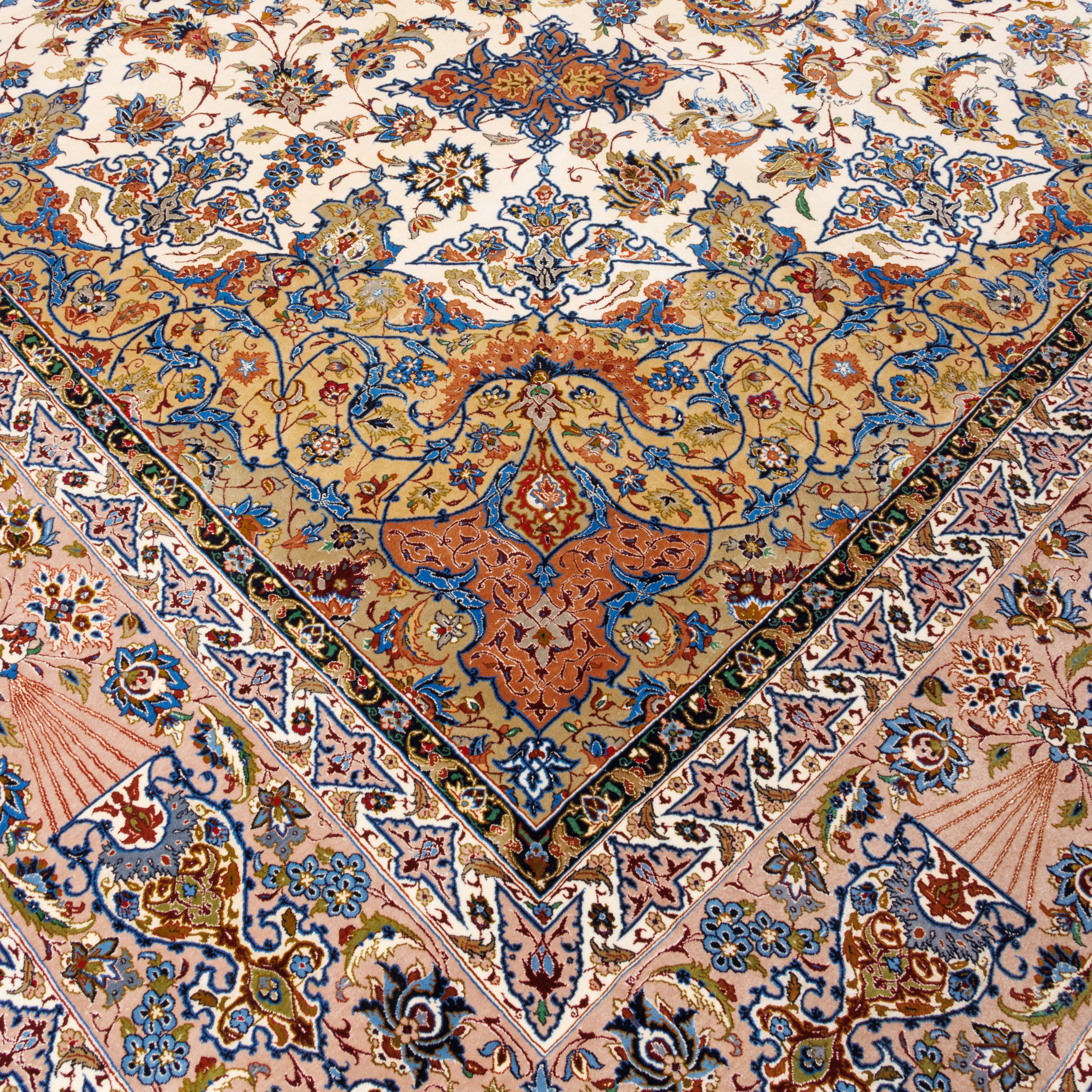 Isfahan Handmade Carpet — Lachak Toranj | Silk Pile / Silk Warp | 403 × 657 cm | SKU 12600719