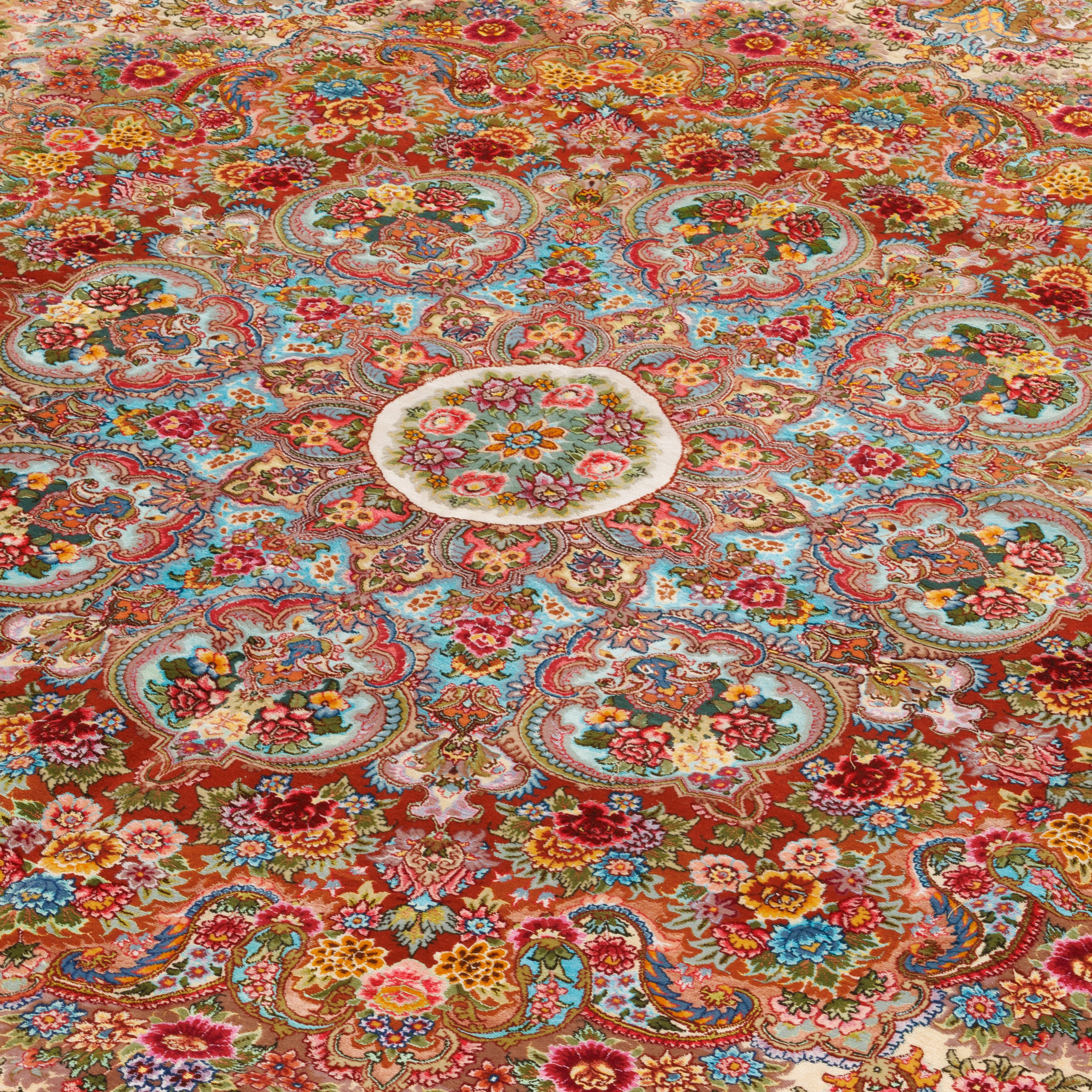 Tabriz Handmade Carpet — Toranj-dar | Silk Pile / Silk Warp | 680 × 720 cm | SKU 14801118