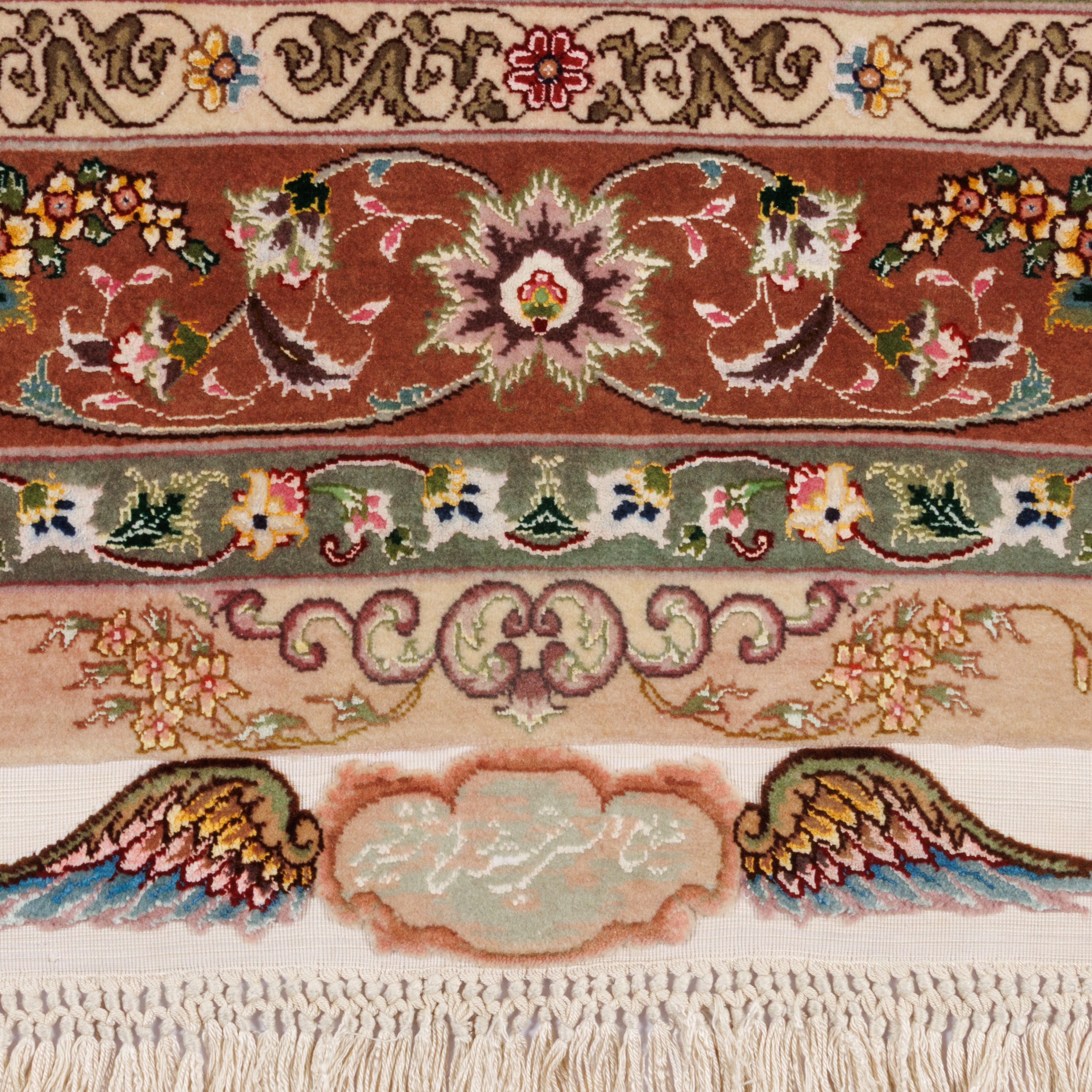 Tabriz Handmade Carpet — Lachak Toranj | Silk Pile / Silk Warp | 400 × 622 cm | SKU 12400735