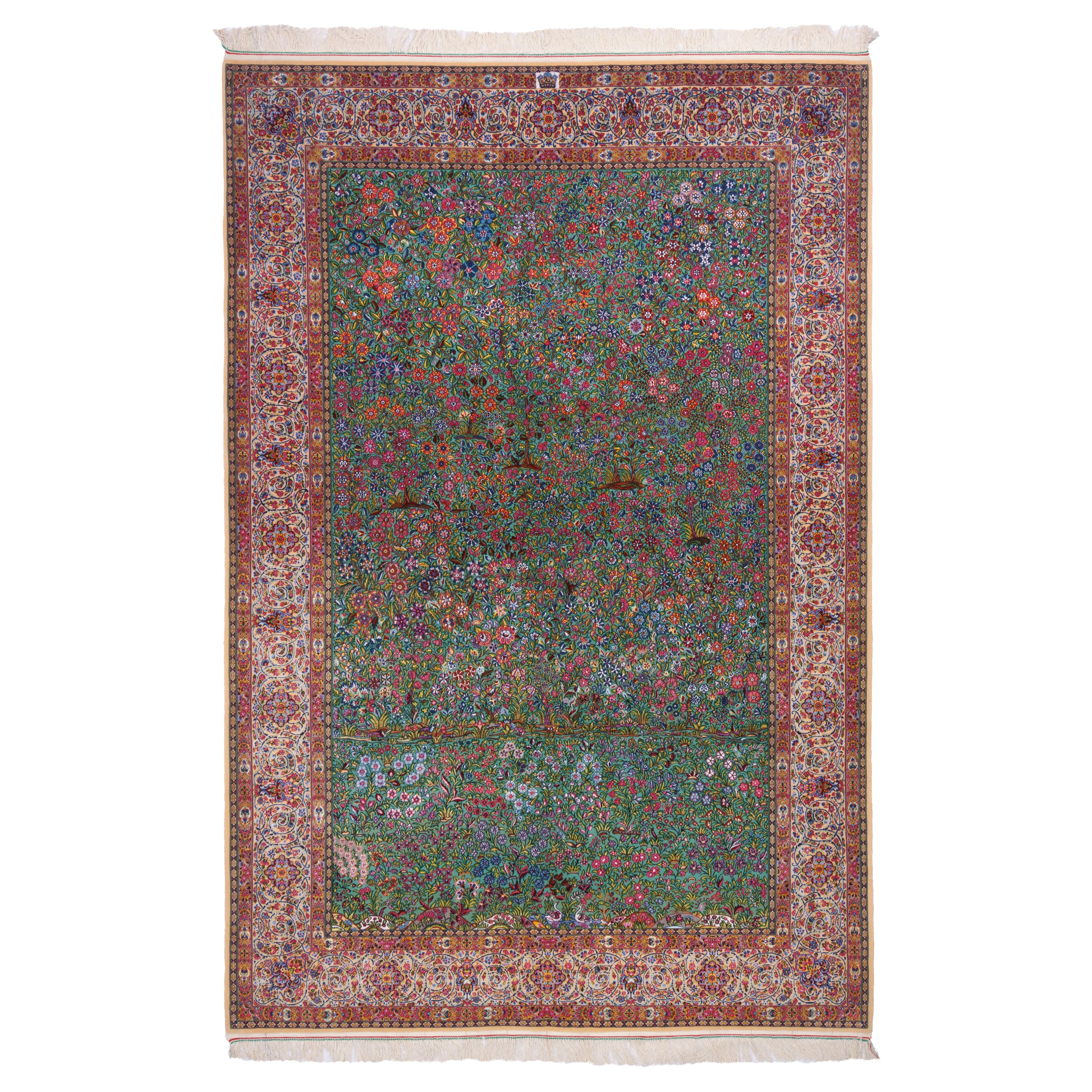Kerman Handmade Carpet — Sarasar | Silk Pile / Silk Warp | 175 × 262 cm | SKU 10400865