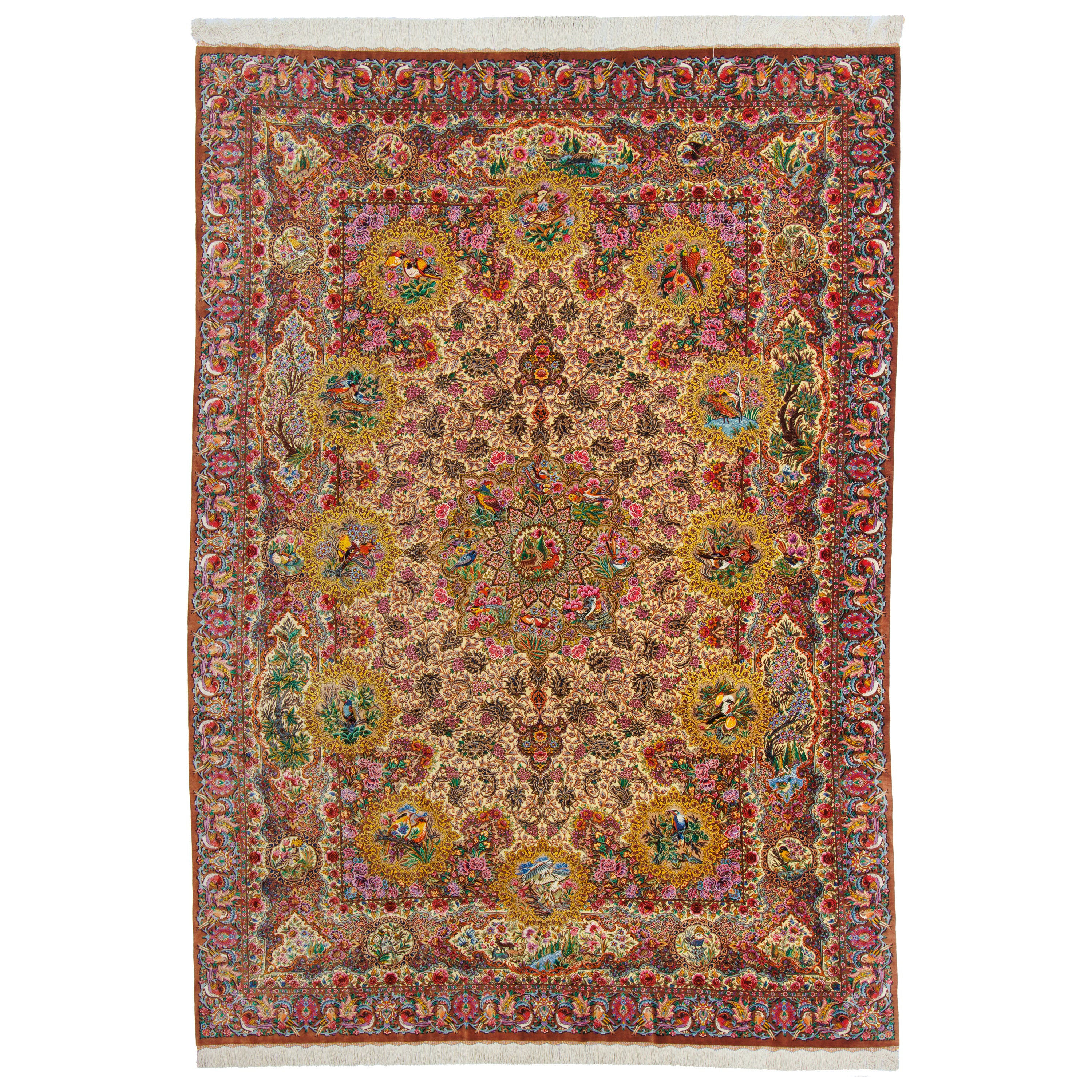 سجادة قم يدوية — لشك ترنج | حرير بالكامل | 242 × 342 سم | SKU 10800823