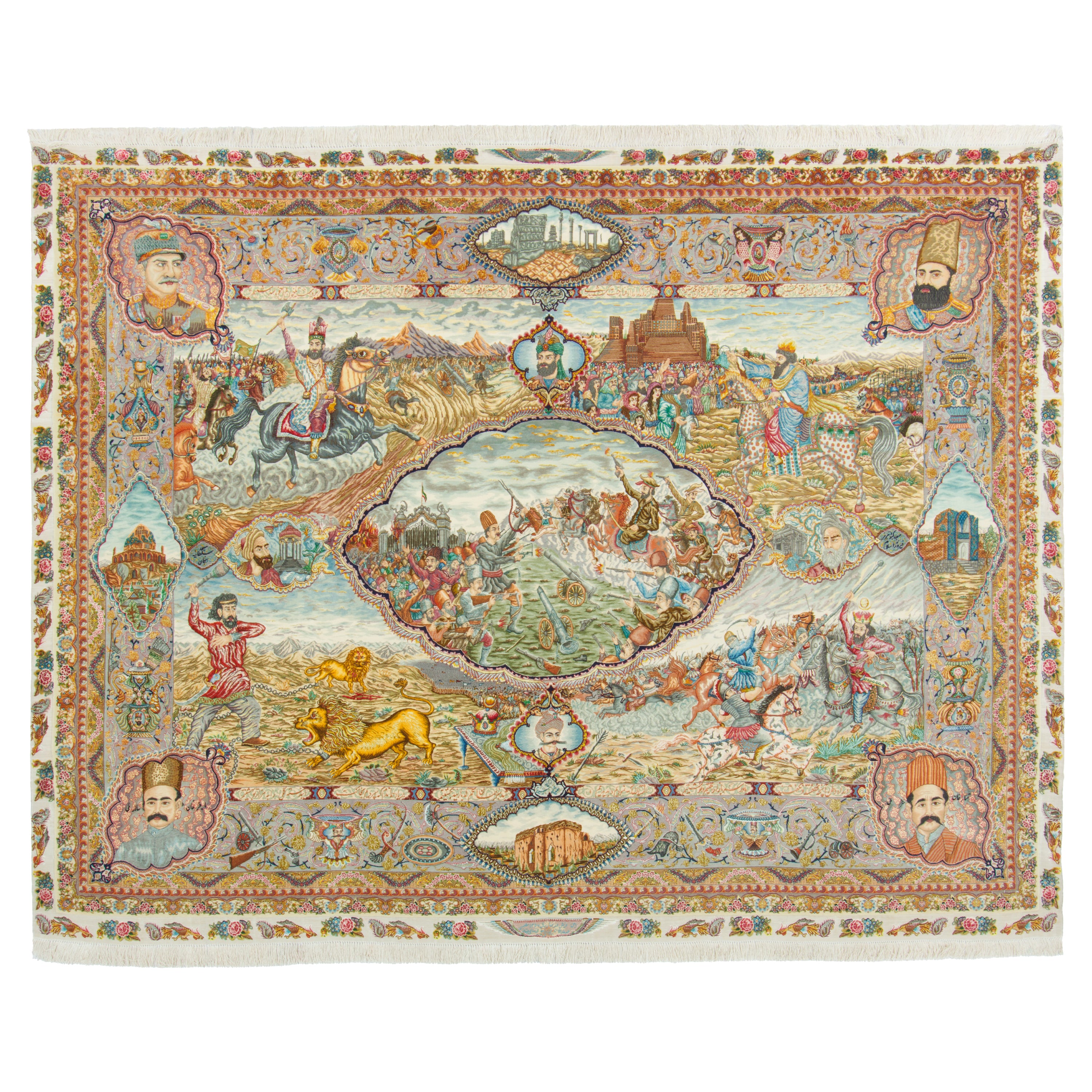 سجادة تبريز يدوية — ساراسار | خيوط حرير / سدى حرير | 285 × 215 سم | رمز المنتج 10600591