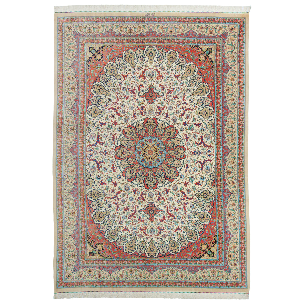 Kashan Handmade Carpet — Lachak Toranj | Full Silk | 250 × 350 cm | SKU 10800824