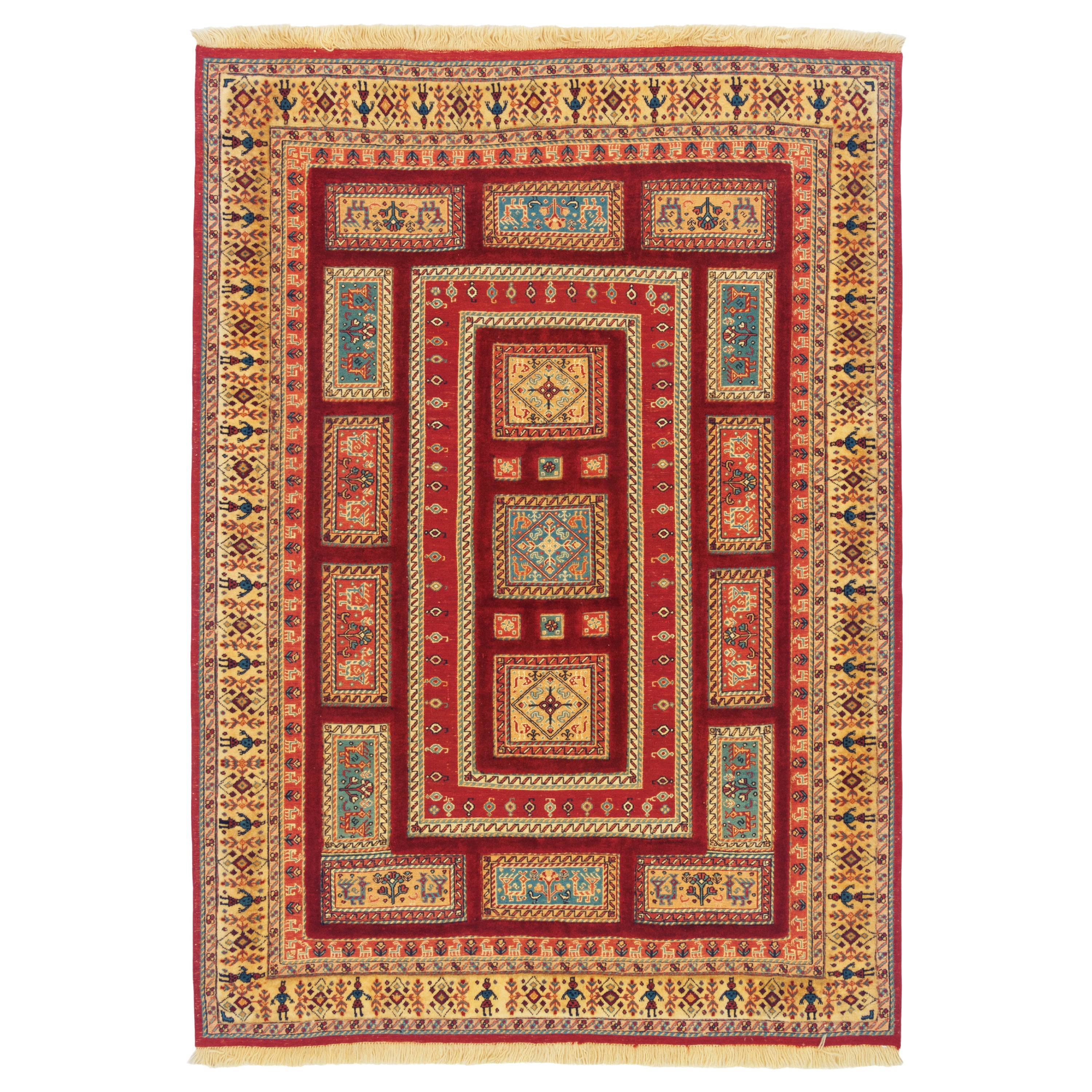 سجادة كيليم سيرجان اليدوية - خشتي | صوف كامل | 138 × 193 سم | SKU 40200365