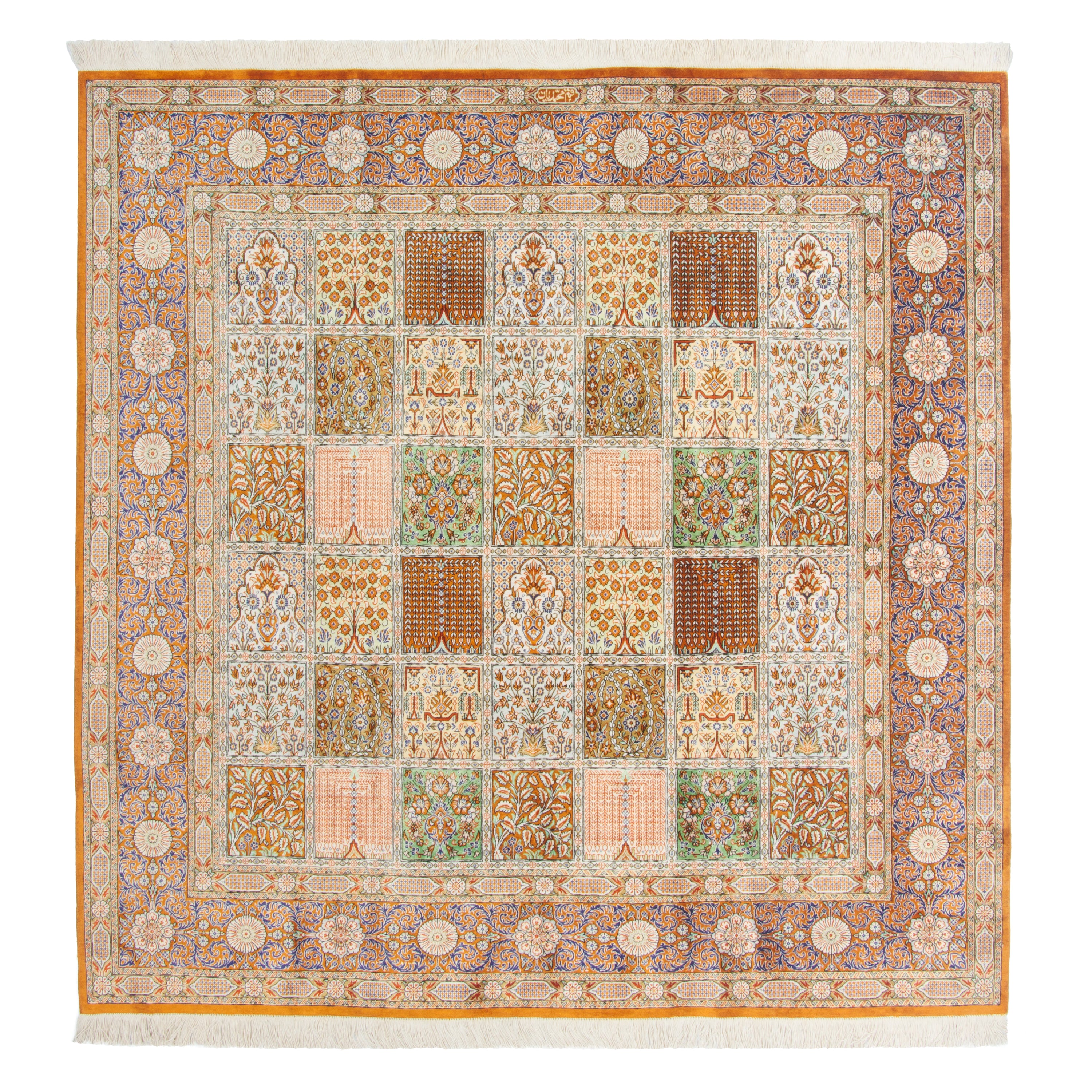 سجادة قم يدوية - خشتي | حرير طبيعي | 152 × 153 سم | SKU 10200561