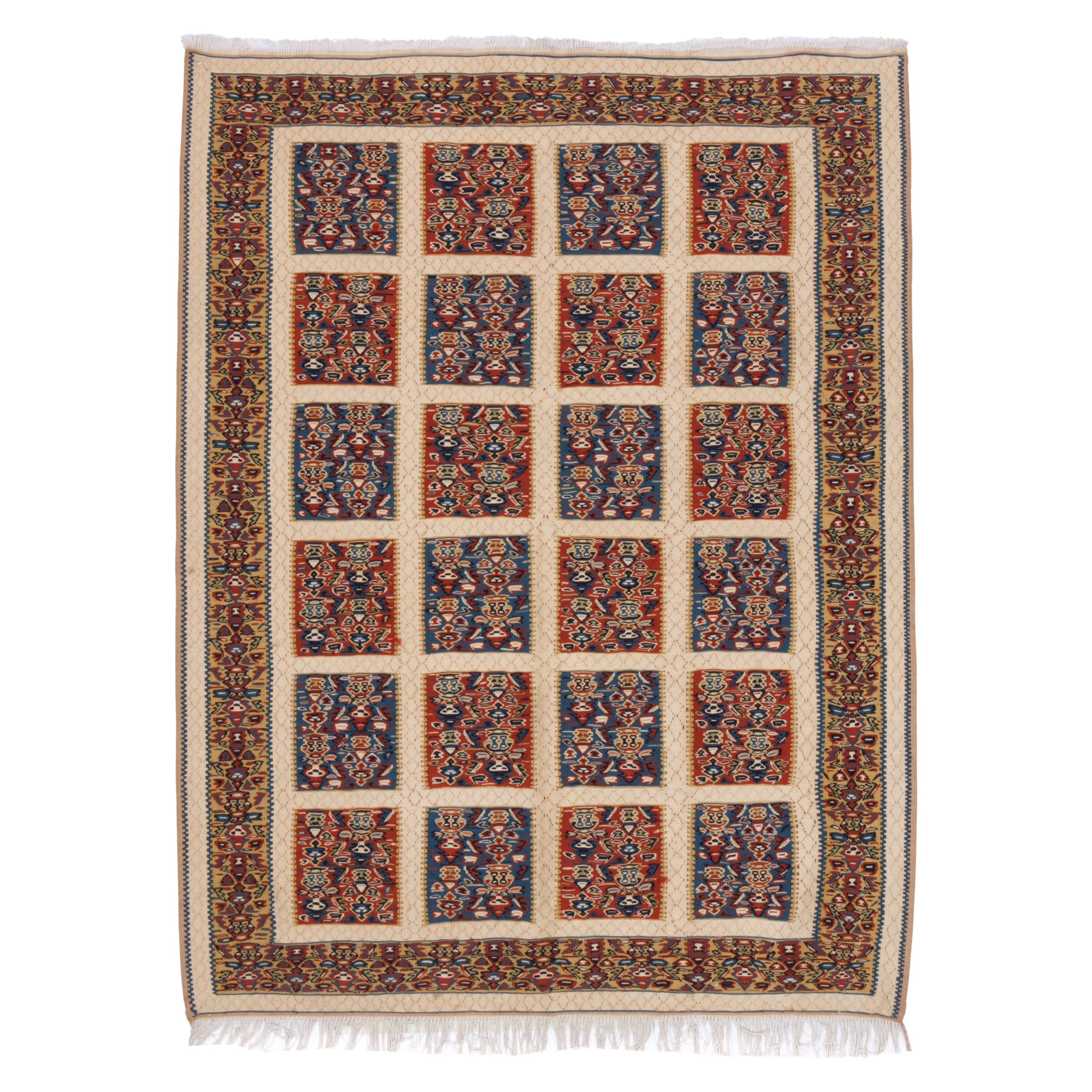 Sirjan Handmade Kilim — Kheshti | Full Wool | 124 × 162 cm | SKU 40201290