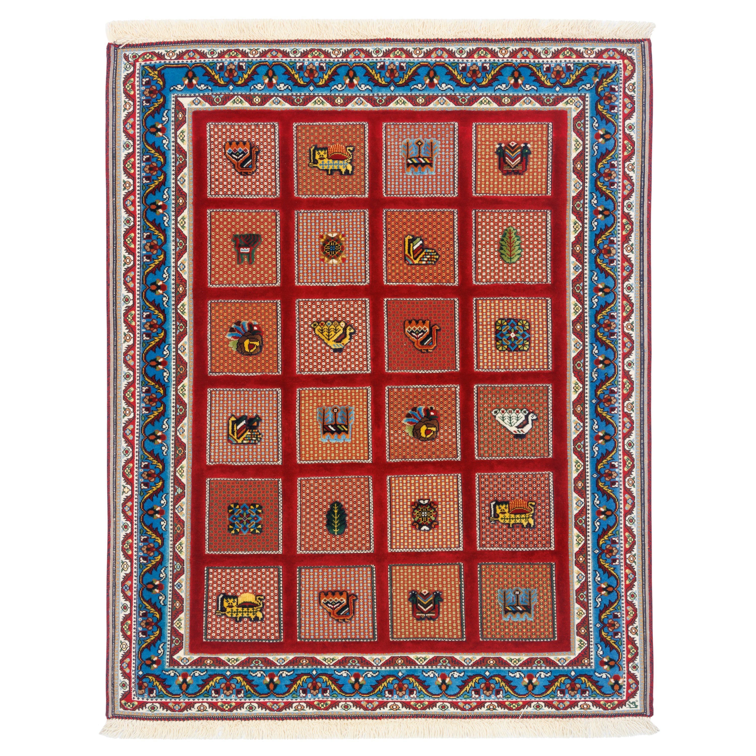 سجادة كيلم سيرجان اليدوية - خشتي | صوف بالكامل | 120 × 150 سم | رمز المنتج 40100309