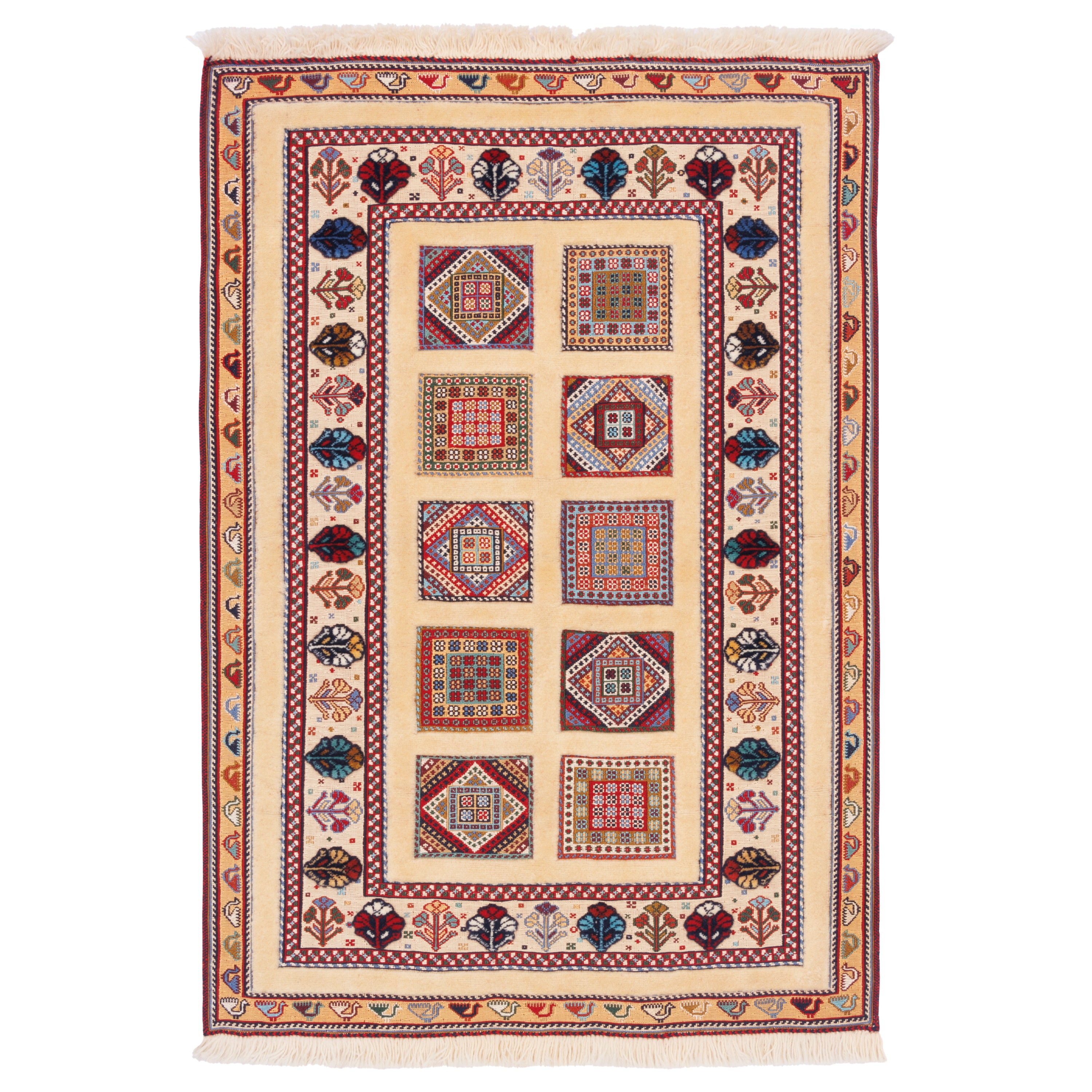 سجادة كليم يدوية من سيرجان - خشتي | صوف كامل | 80 × 120 سم | رمز المنتج 40000328