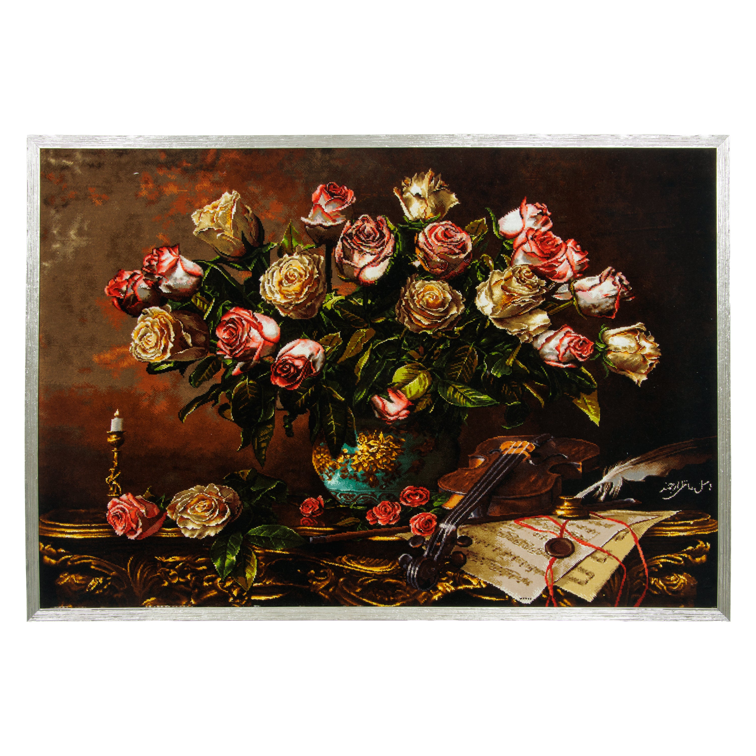 Tabriz Handmade Carpet Wall Art — Sarasar | Silk Pile / Silk Warp | 69 × 106 cm | SKU 70001574