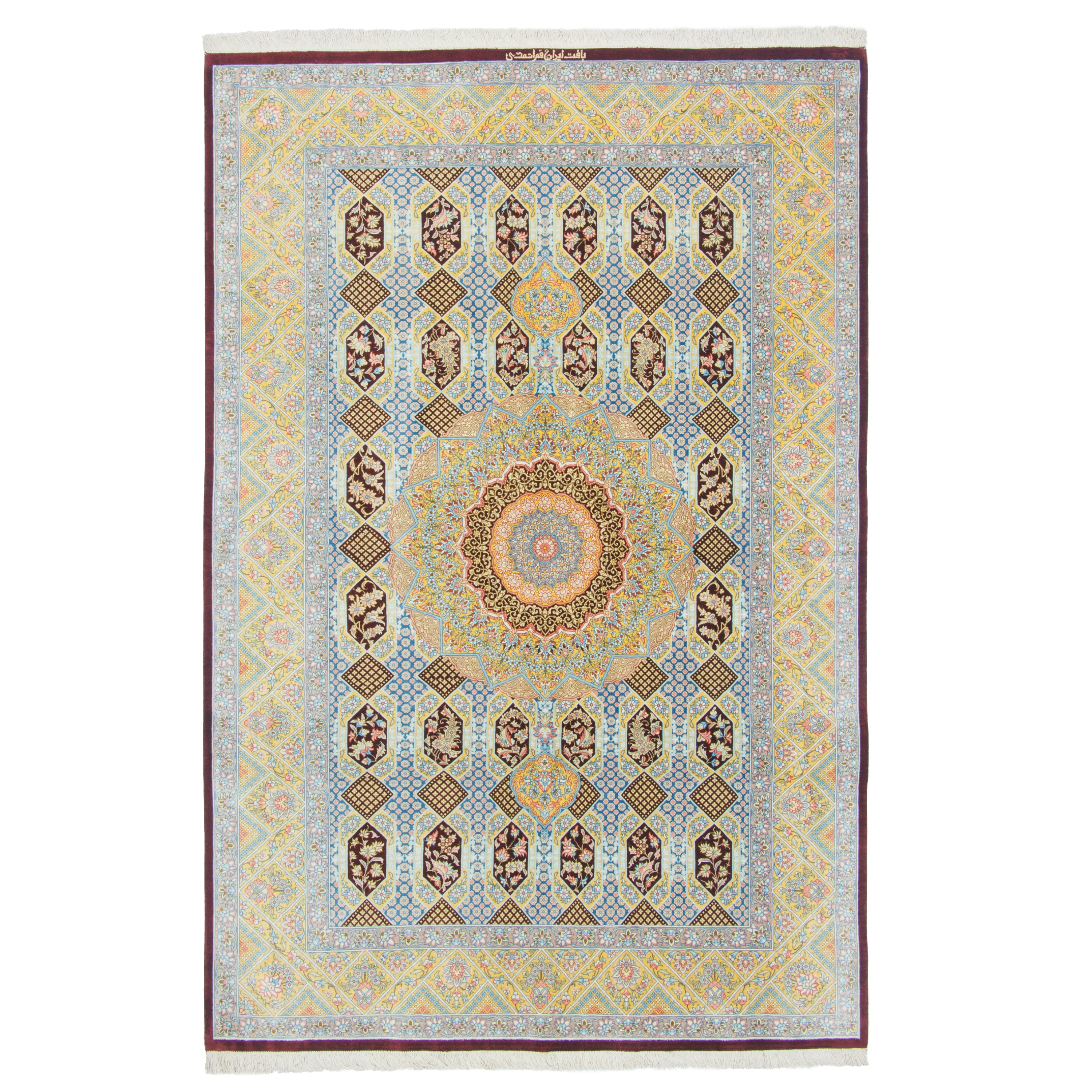 سجادة قم يدوية — ترنج دار | حرير بالكامل | 130 × 194 سم | رمز المنتج 10200487