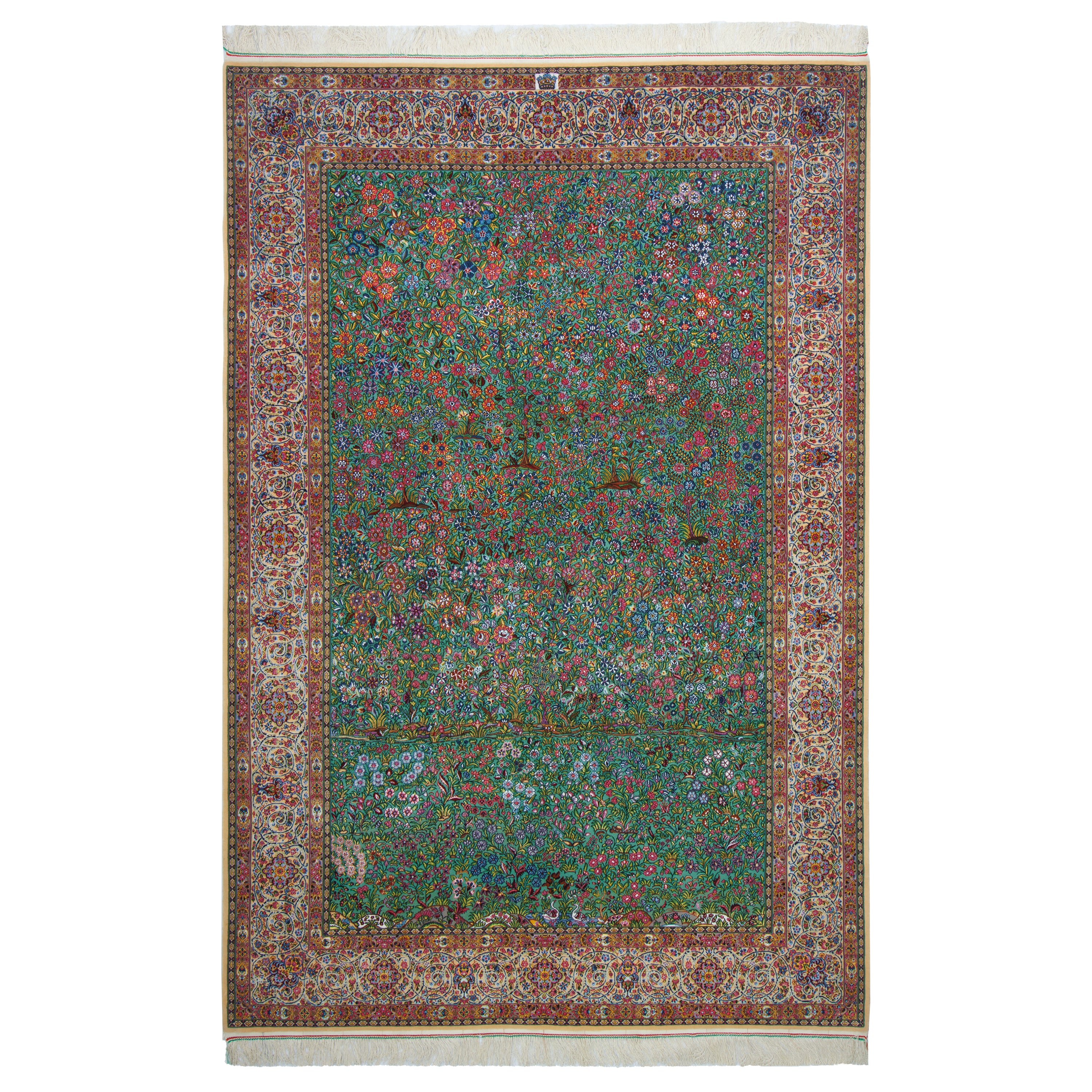 Kerman Handmade Carpet — Sarasar | Silk Pile / Silk Warp | 175 × 262 cm | SKU 10400865
