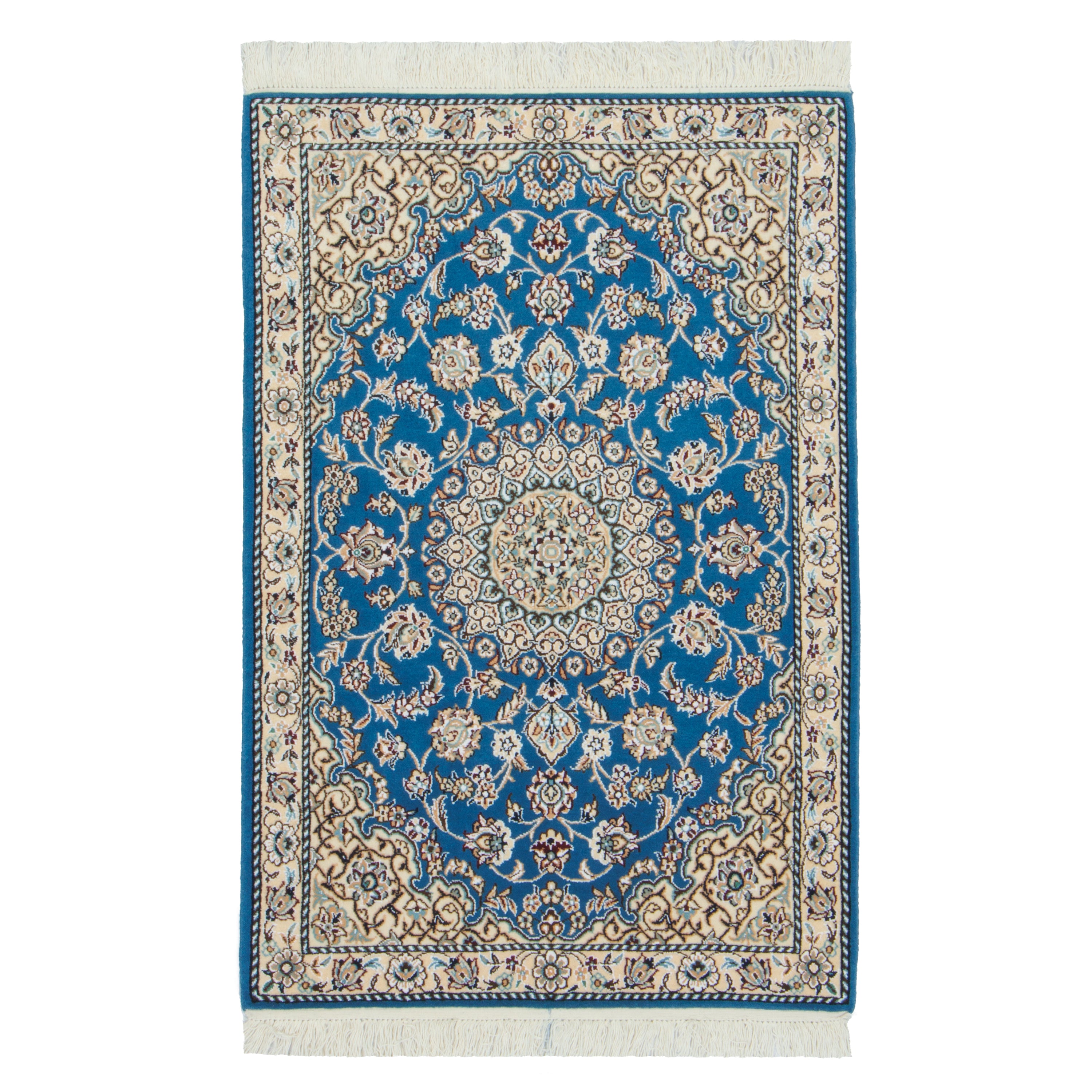 سجادة نايين اليدوية — لَشَك تُرُنج | كومة حرير / سدى صوف | 83 × 122 سم | رمز المنتج 10101325