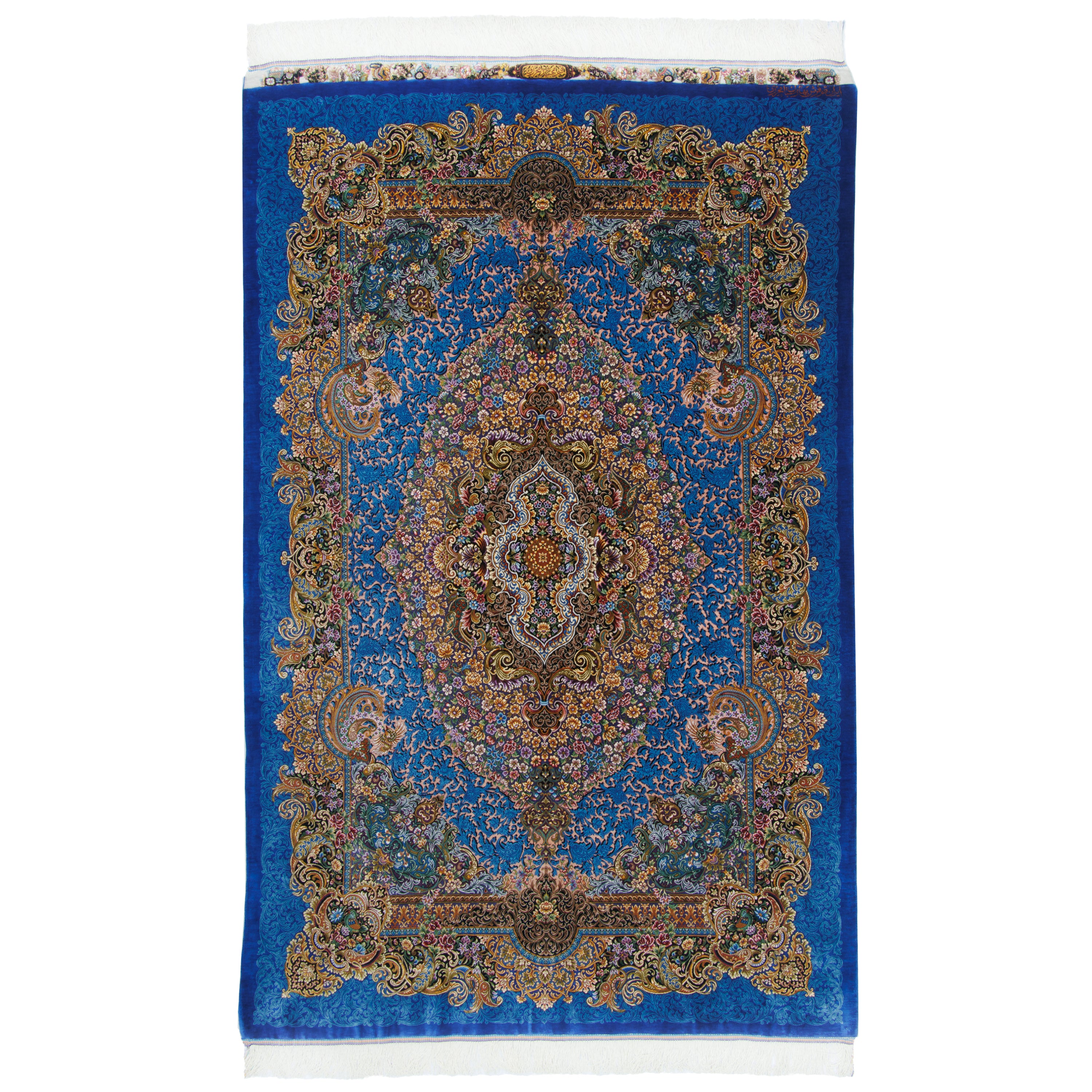 سجادة قم يدوية — لشك ترنج | حرير بالكامل | 127 × 197 سم | SKU 10200407
