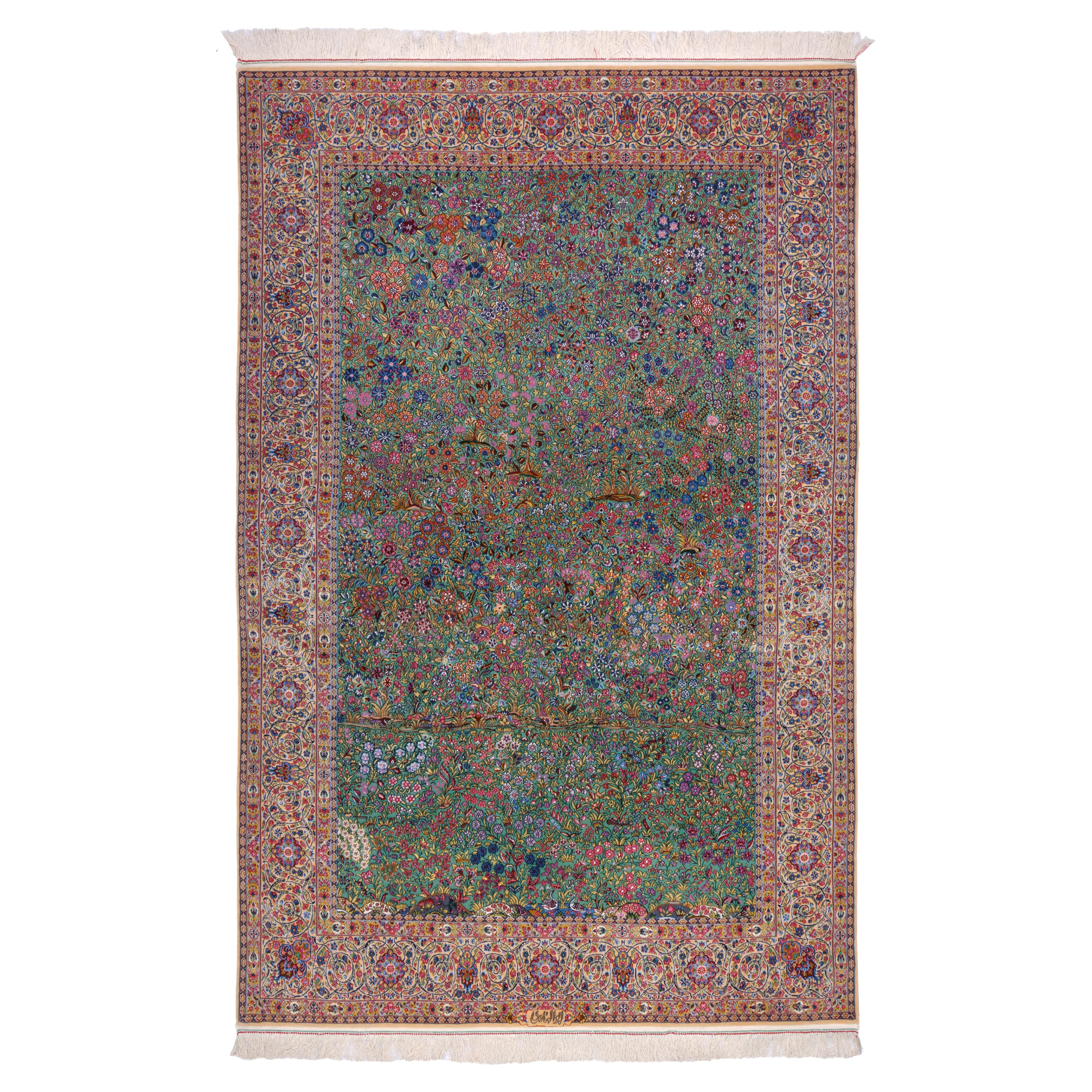 سجاد كرمان يدوي — ساراسار | خيط حرير / سدى حرير | 171 × 265 سم | رمز التخزين التعريفي 10400847