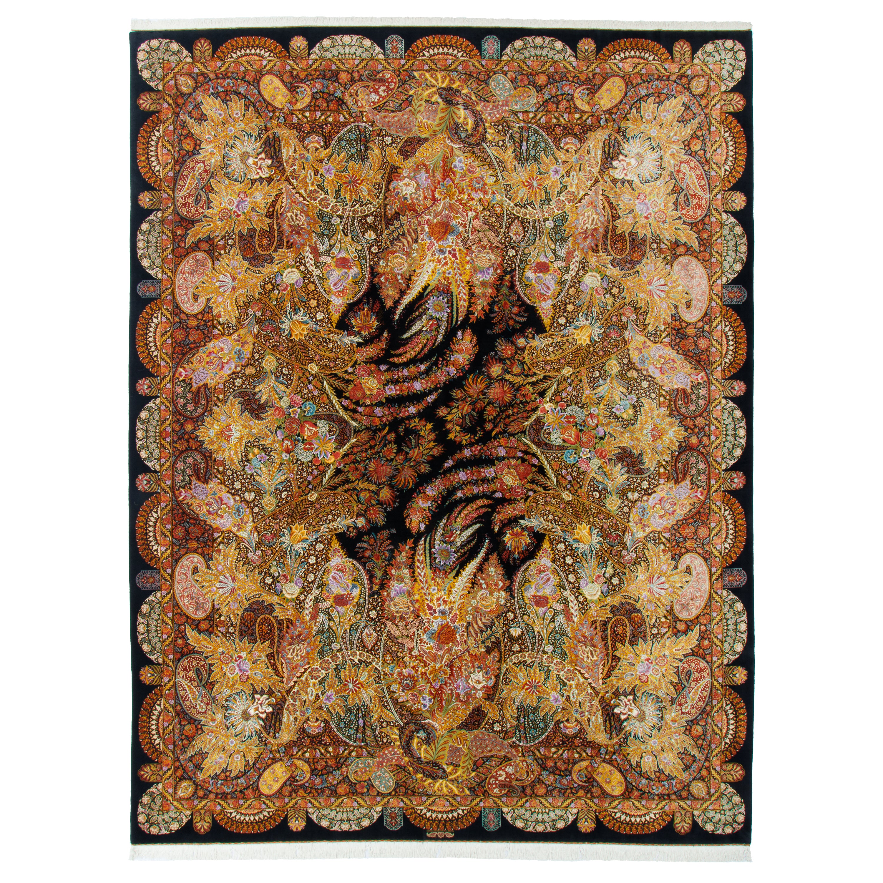 سجاد قم يدوي — ساراسار | حرير بالكامل | 300 × 395 سم | SKU 11100632