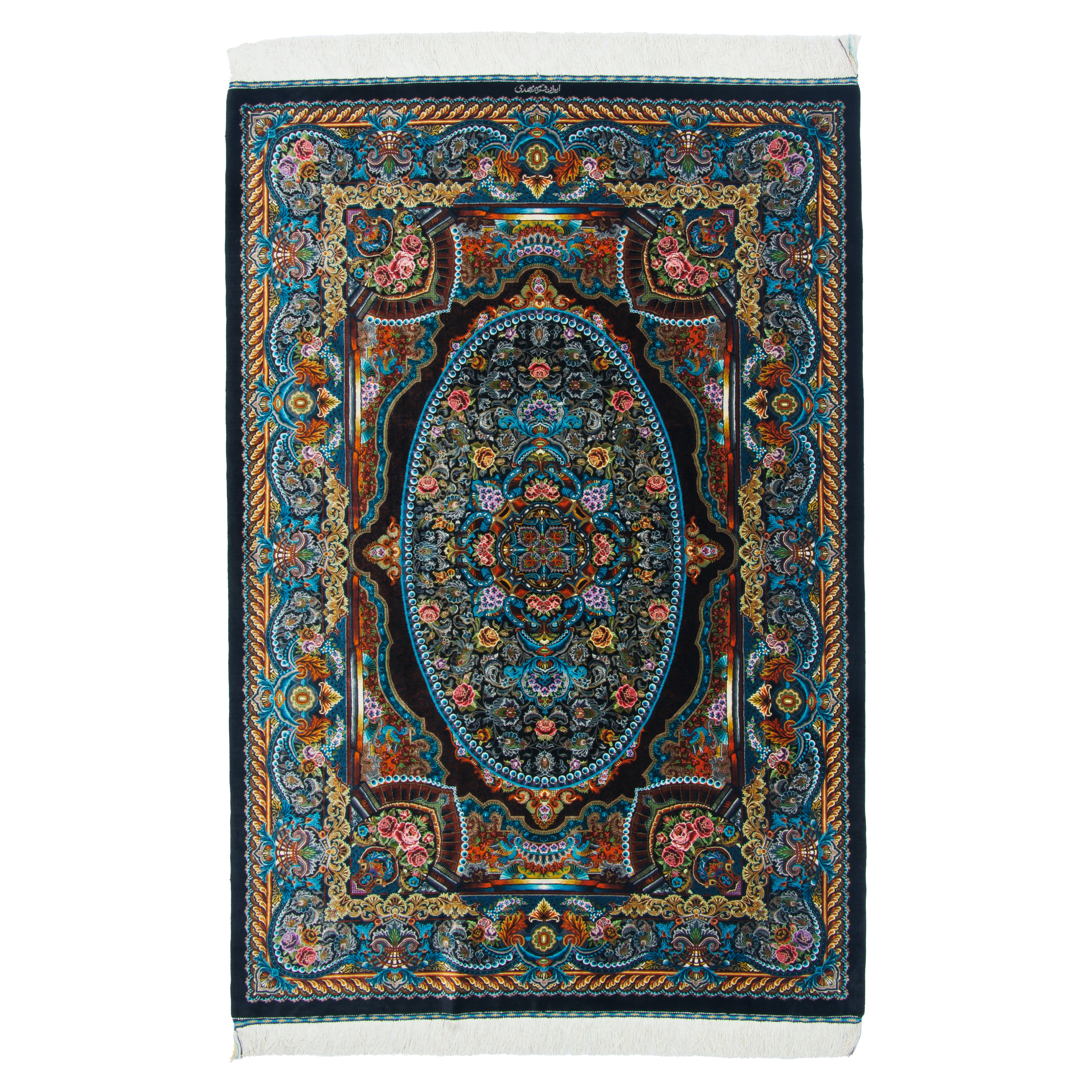 Qom Handmade Carpet — Lachak Toranj | Full Silk | 137 × 202 cm | SKU 10200433