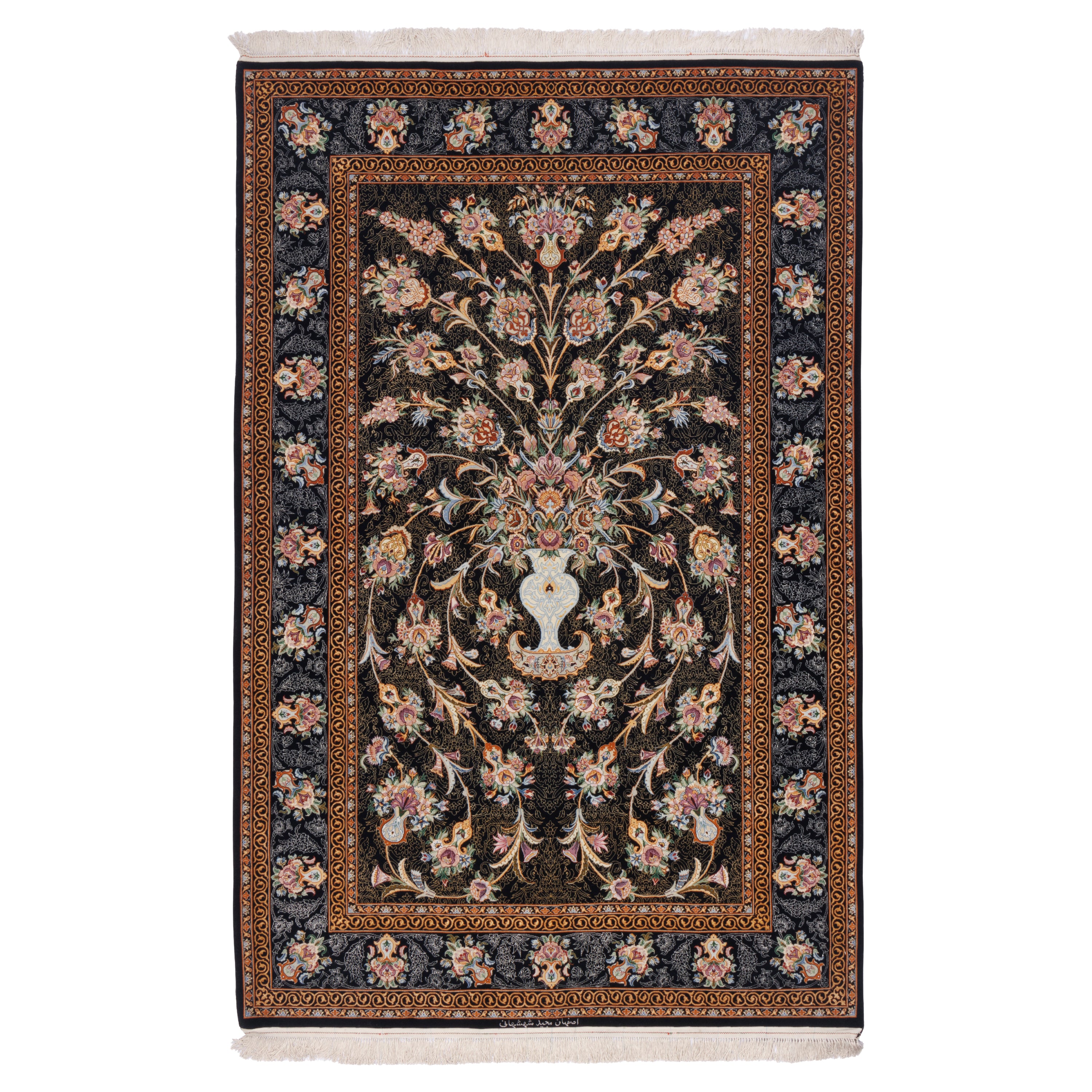 Isfahan Handmade Carpet — Goldani | Silk Pile / Silk Warp | 160 × 245 cm | SKU 10300853