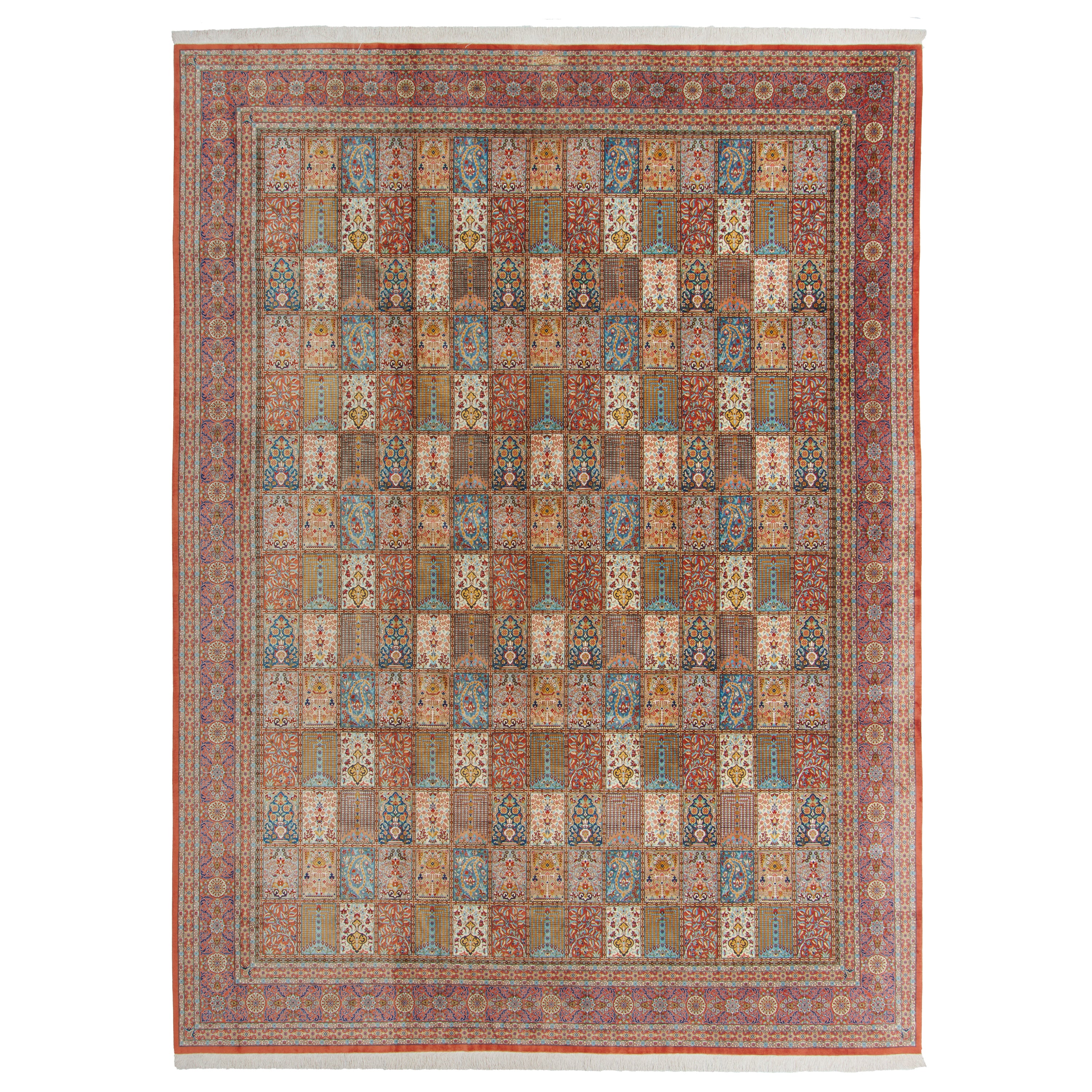 Qom Handmade Carpet — Bandi | Full Silk | 295 × 397 cm | SKU 11101454