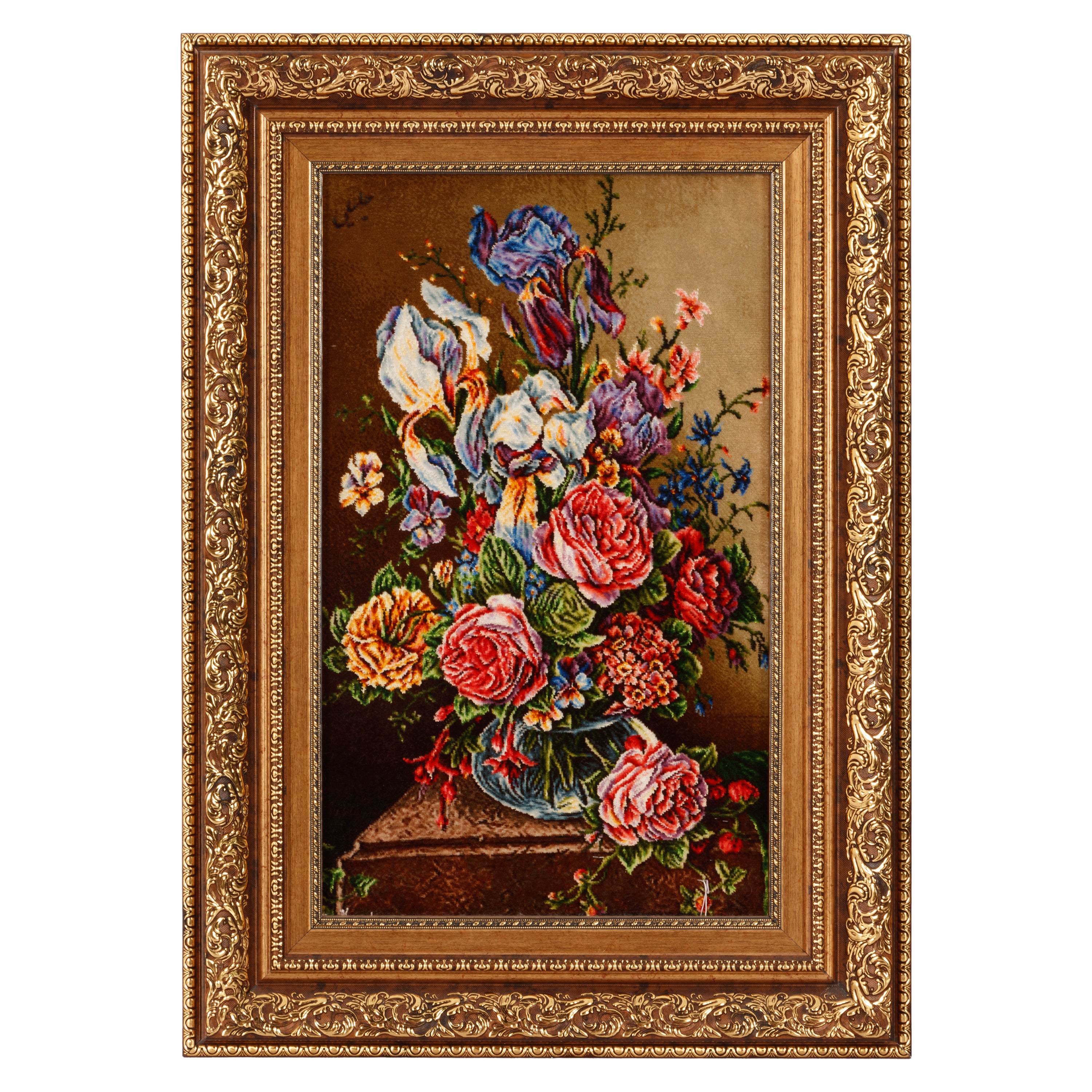 لوحة جدارية من سجاد تبريز اليدوي – سراسر | وبر حريري / سدى حريري | 36 × 60 سم | رمز المنتج 70000878
