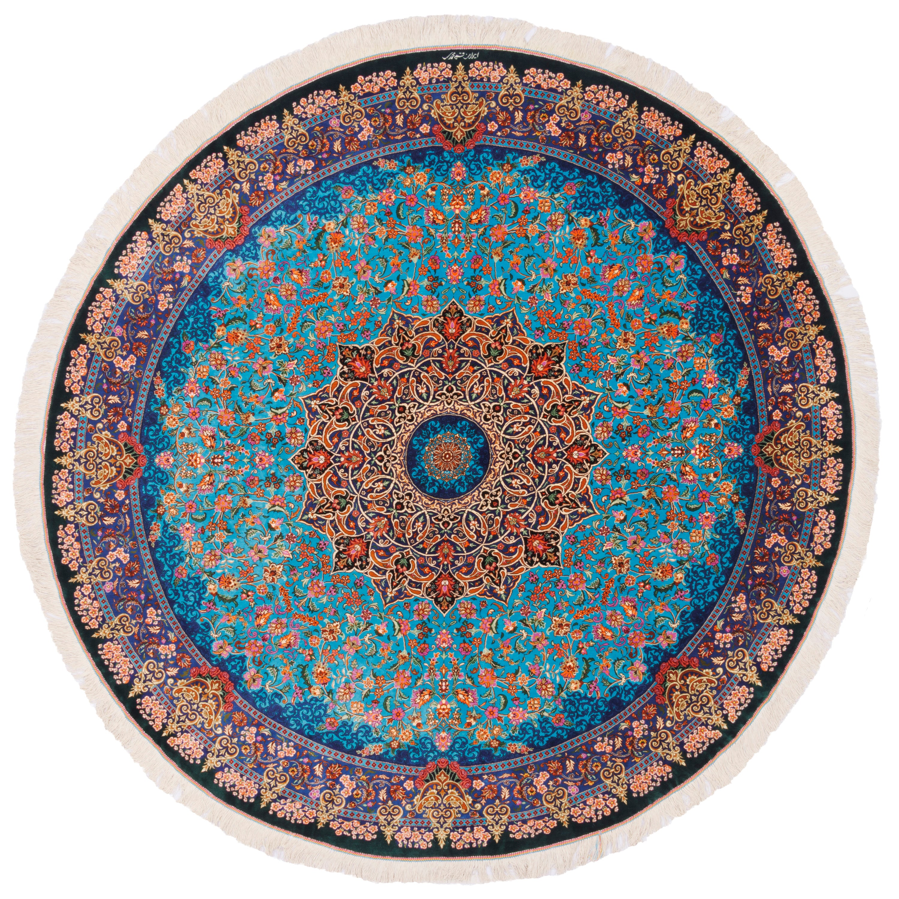 سجادة قم يدوية - ترنج دار | حرير بالكامل | 200 × 200 سم | رمز المنتج 10400576