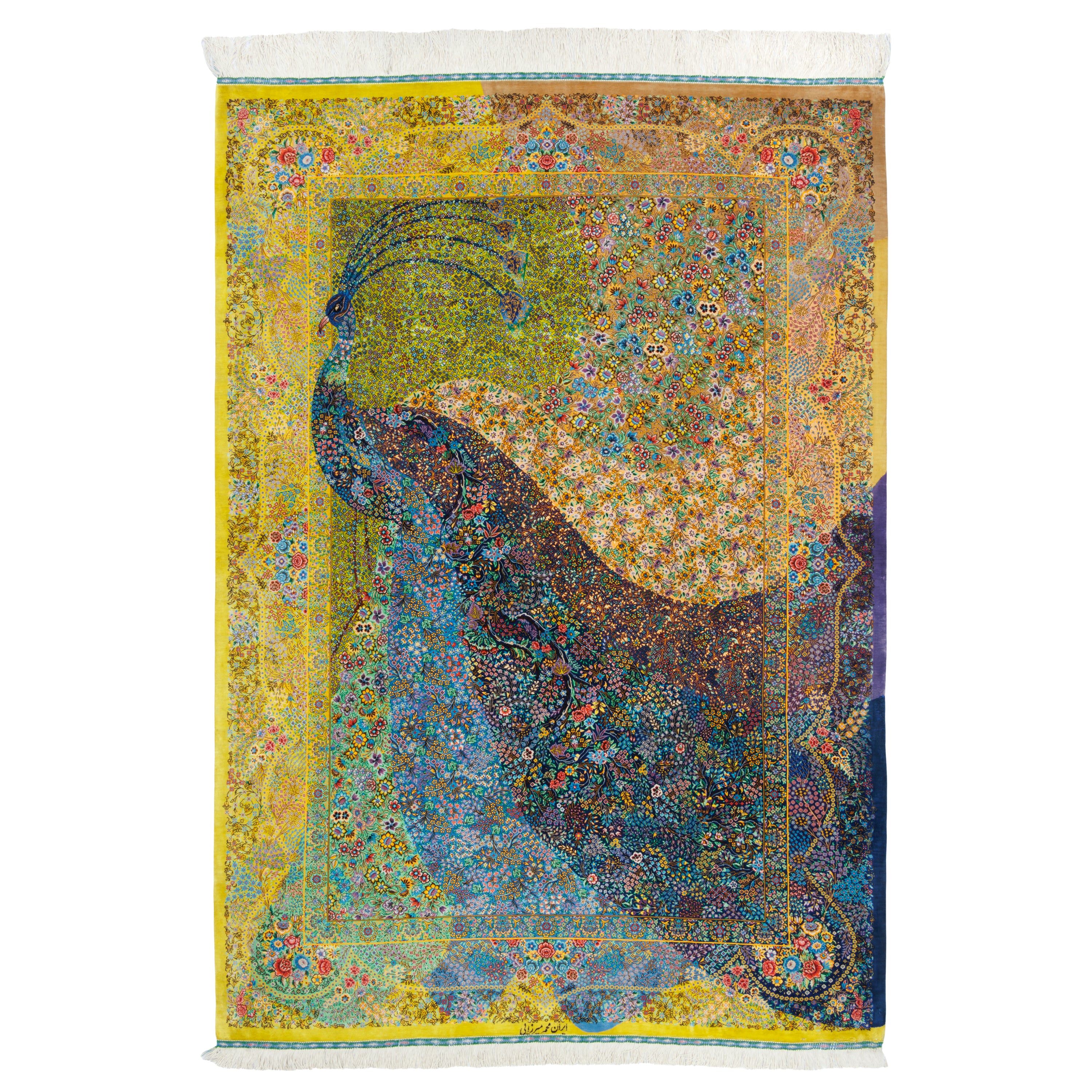 سجادة قم يدوية — ساراسار | حرير كامل | 137 × 200 سم | رمز المنتج 10200382