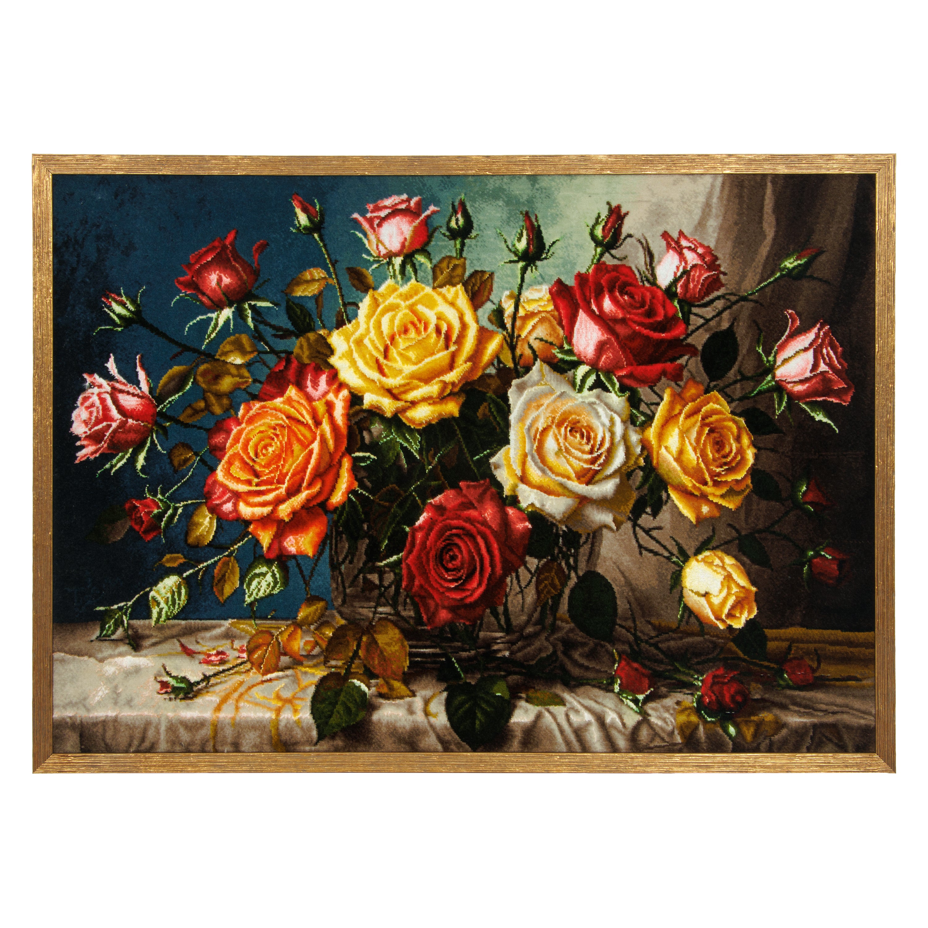 فن حائط من سجاد تبريز اليدوي - ساراسار | وبر حرير / سدى حرير | 59 × 86 سم | SKU 70001564