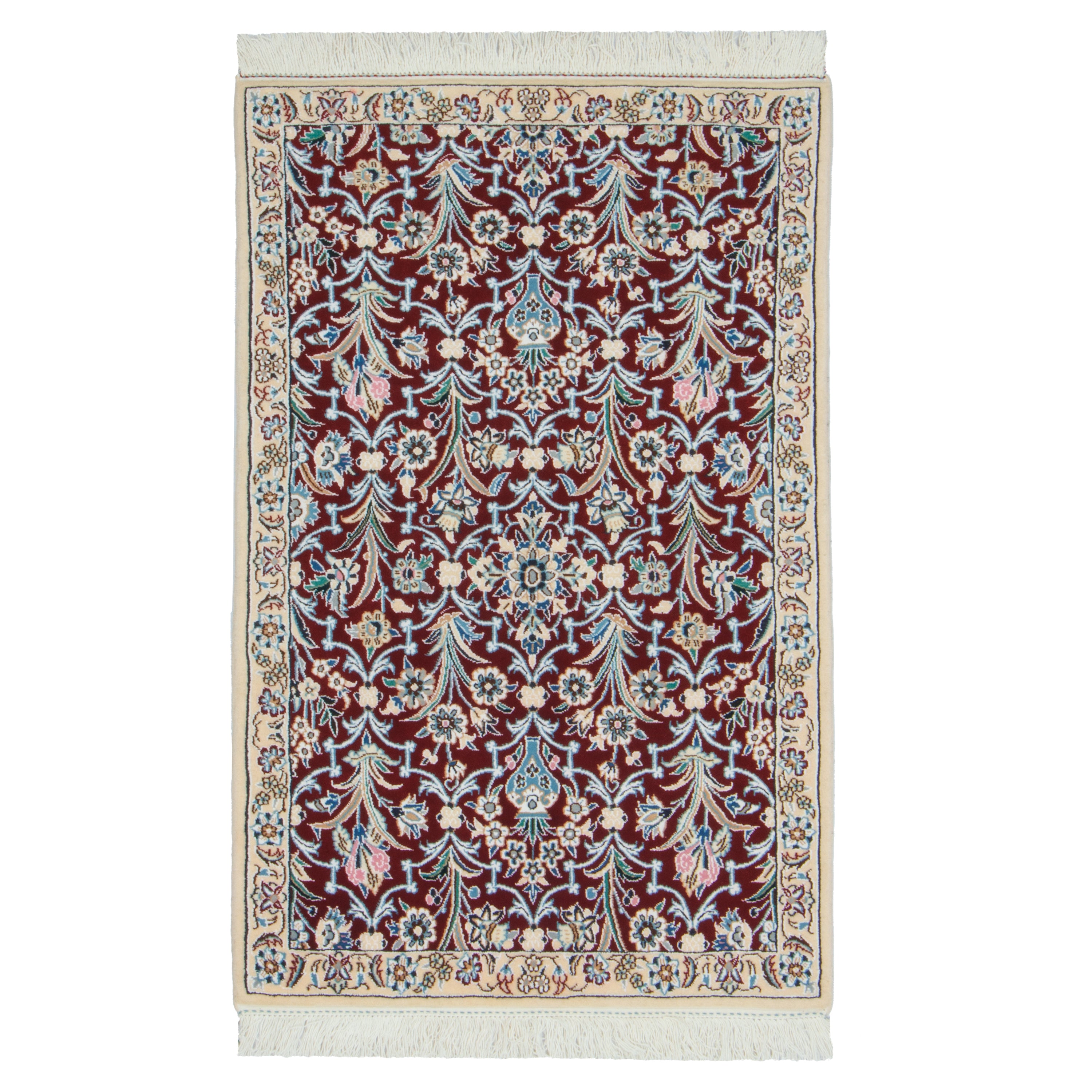سجادة نايين اليدوية — ساراسار | خيط حرير / سدى صوف | 80 × 123 سم | رمز المنتج 10001328
