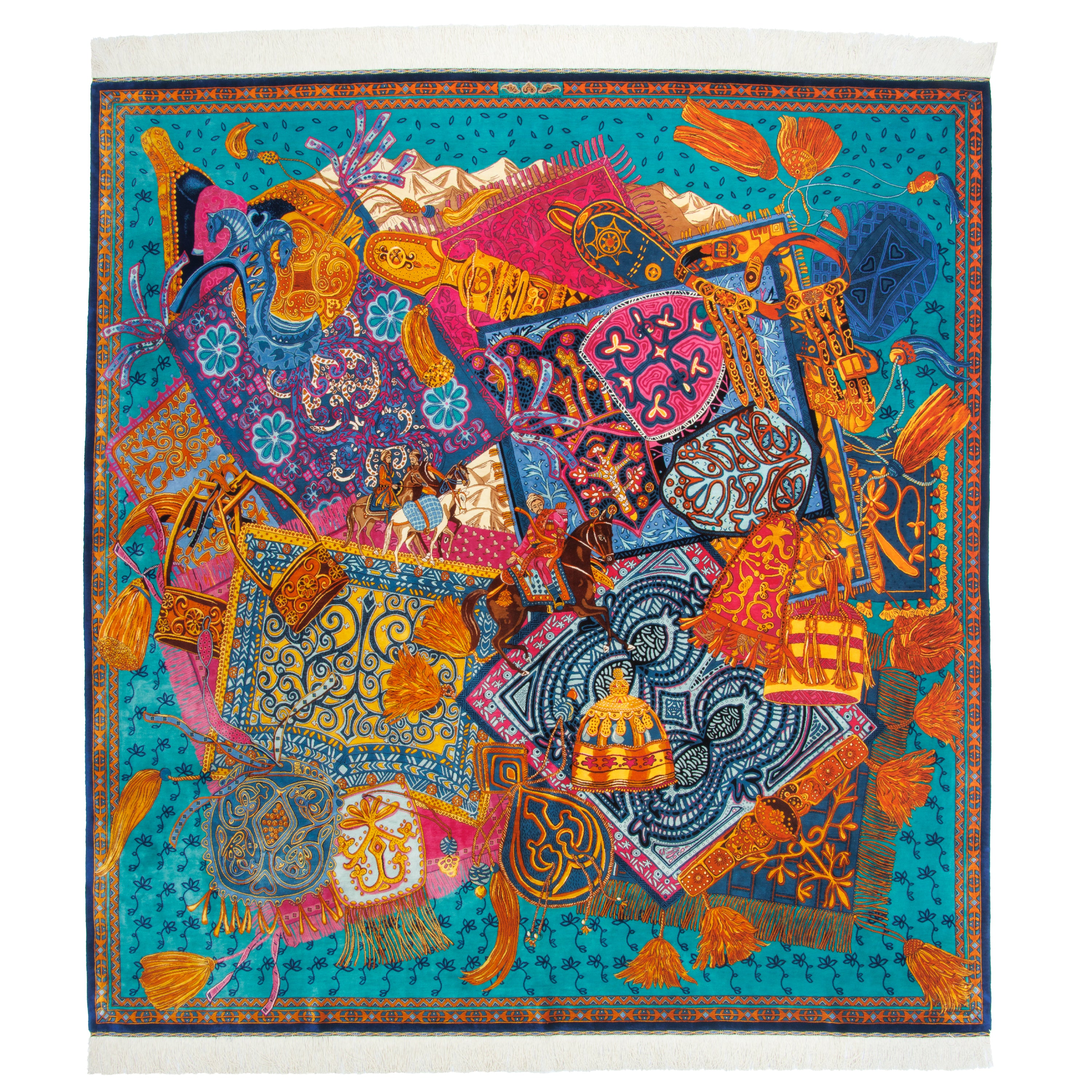 سجادة قم يدوية - ساراسار | حرير كامل | 190 × 210 سم | SKU 10300546
