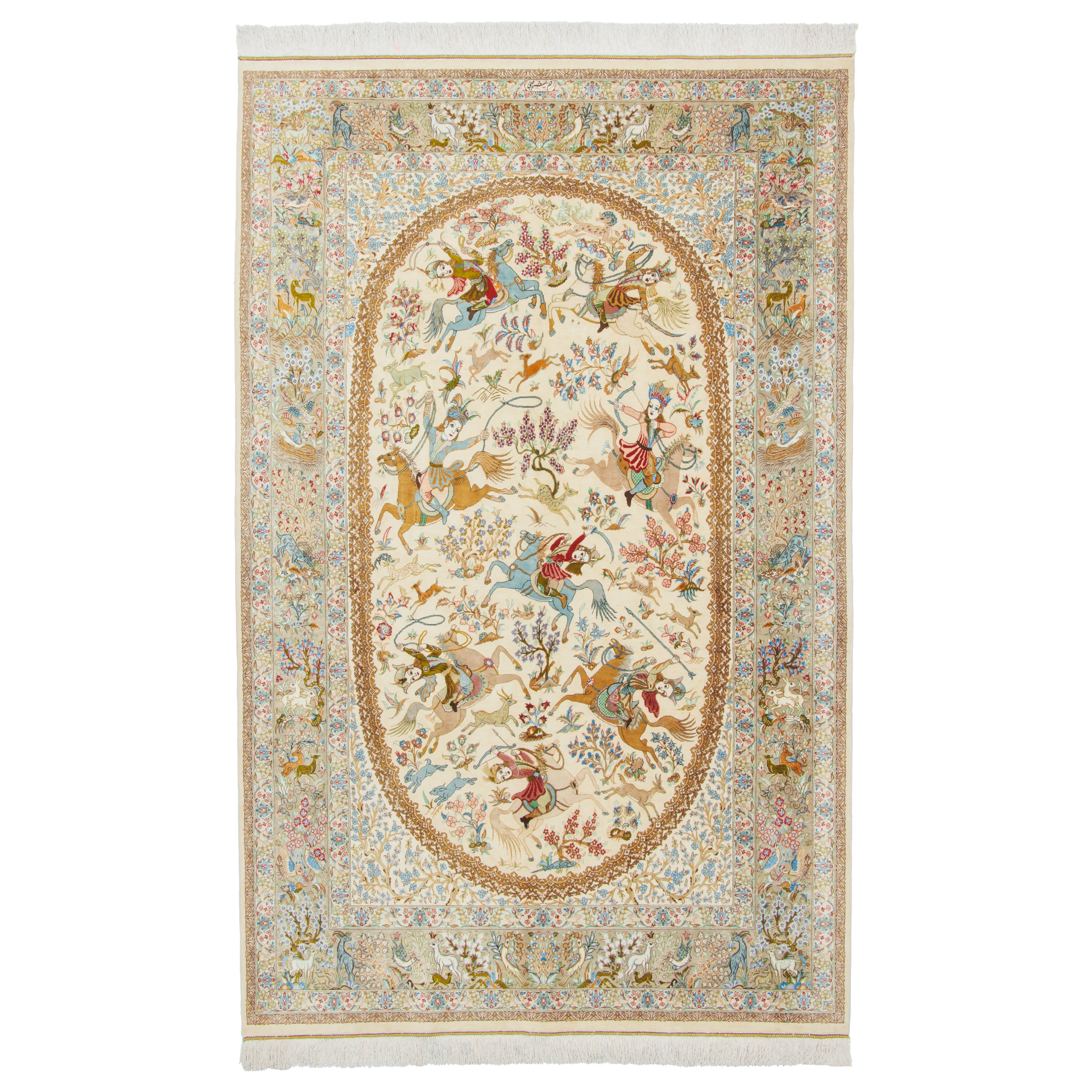 Qom Handmade Carpet — Sarasar | Full Silk | 130 × 210 cm | SKU 10200473