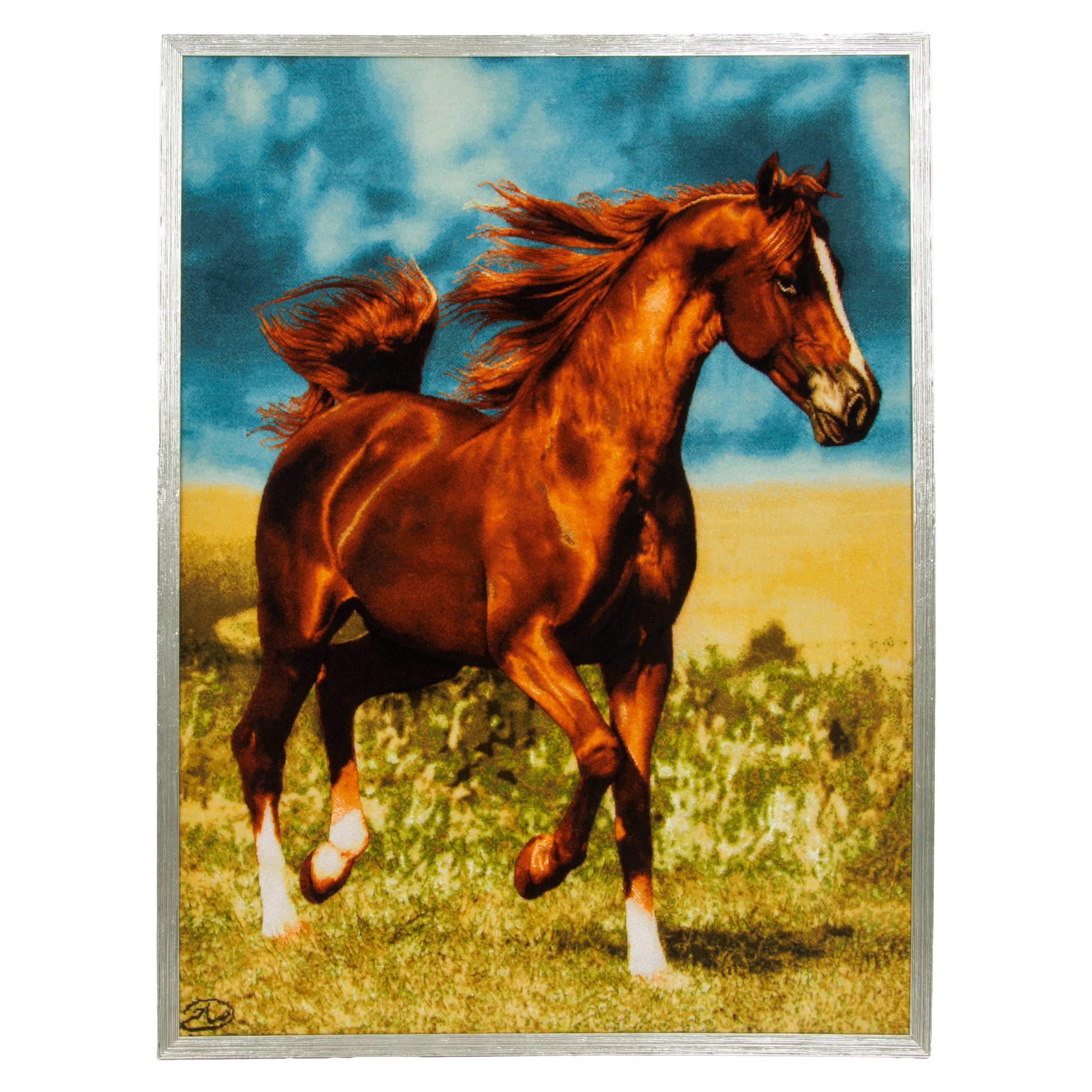 فرش دیوارکوب تبریز دستباف — سر به سر | پرز ابریشم / چله ابریشم | 67 × 88 سانتیمتر | کد کالا 70001583