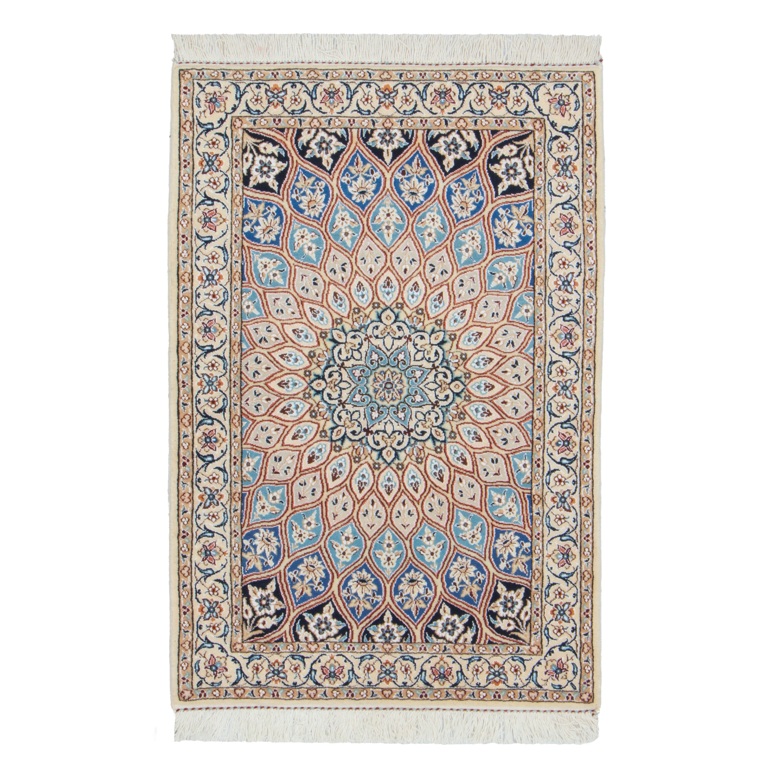 Nain Handmade Carpet — Gonbadi | Silk Pile / Wool Warp | 92 × 127 cm | SKU 10101342