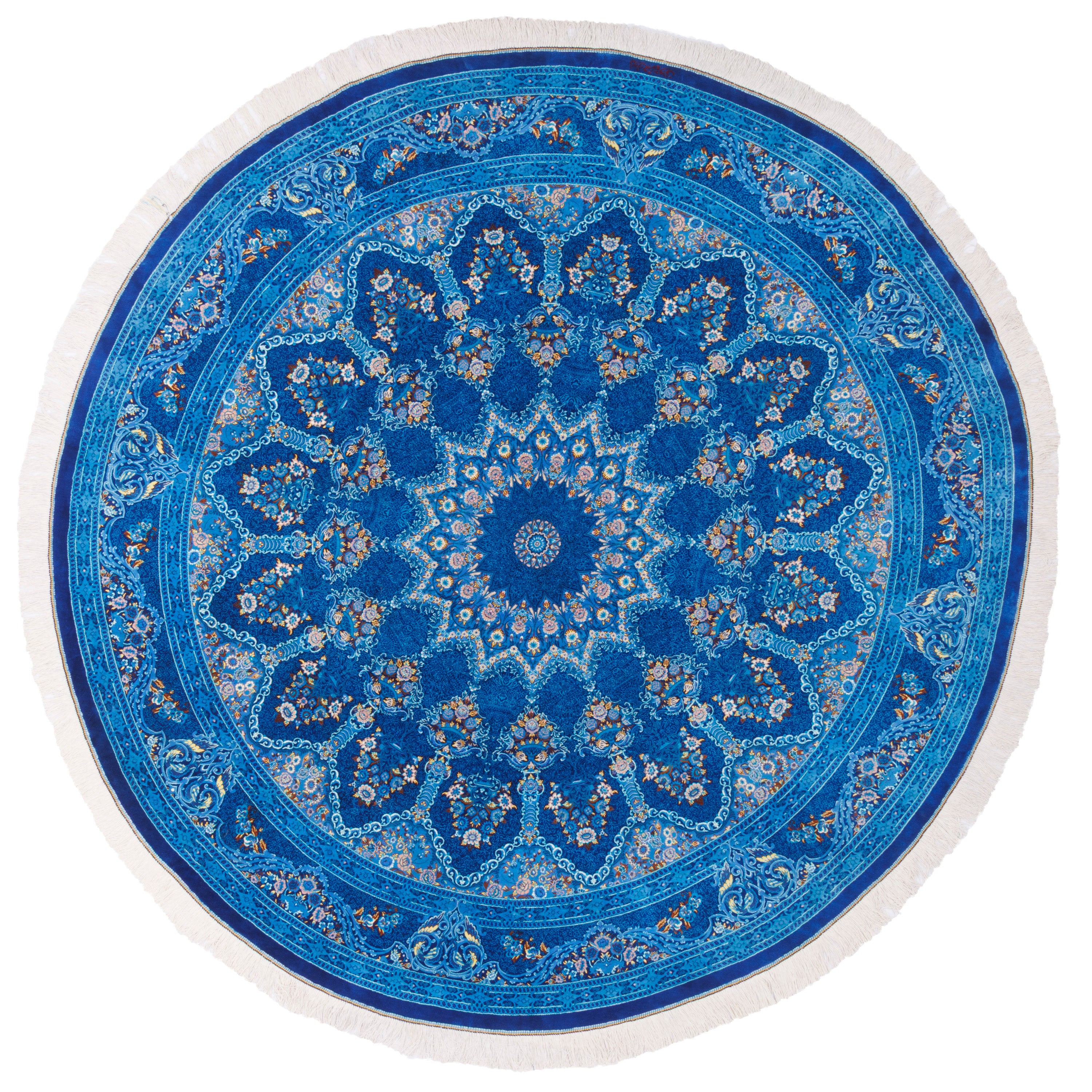 Qom Handmade Carpet — Toranj-dar | Full Silk | 200 × 200 cm | SKU 10400575