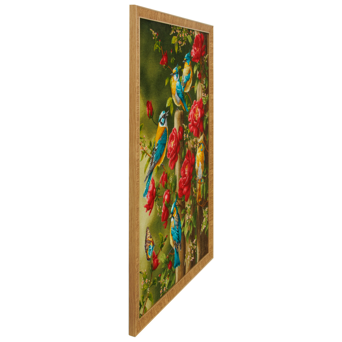 Tabriz Handmade Pictorial Carpet, Bird, Wool & Silk on Silk, Colorful, 60 × 90 cm — 70001516