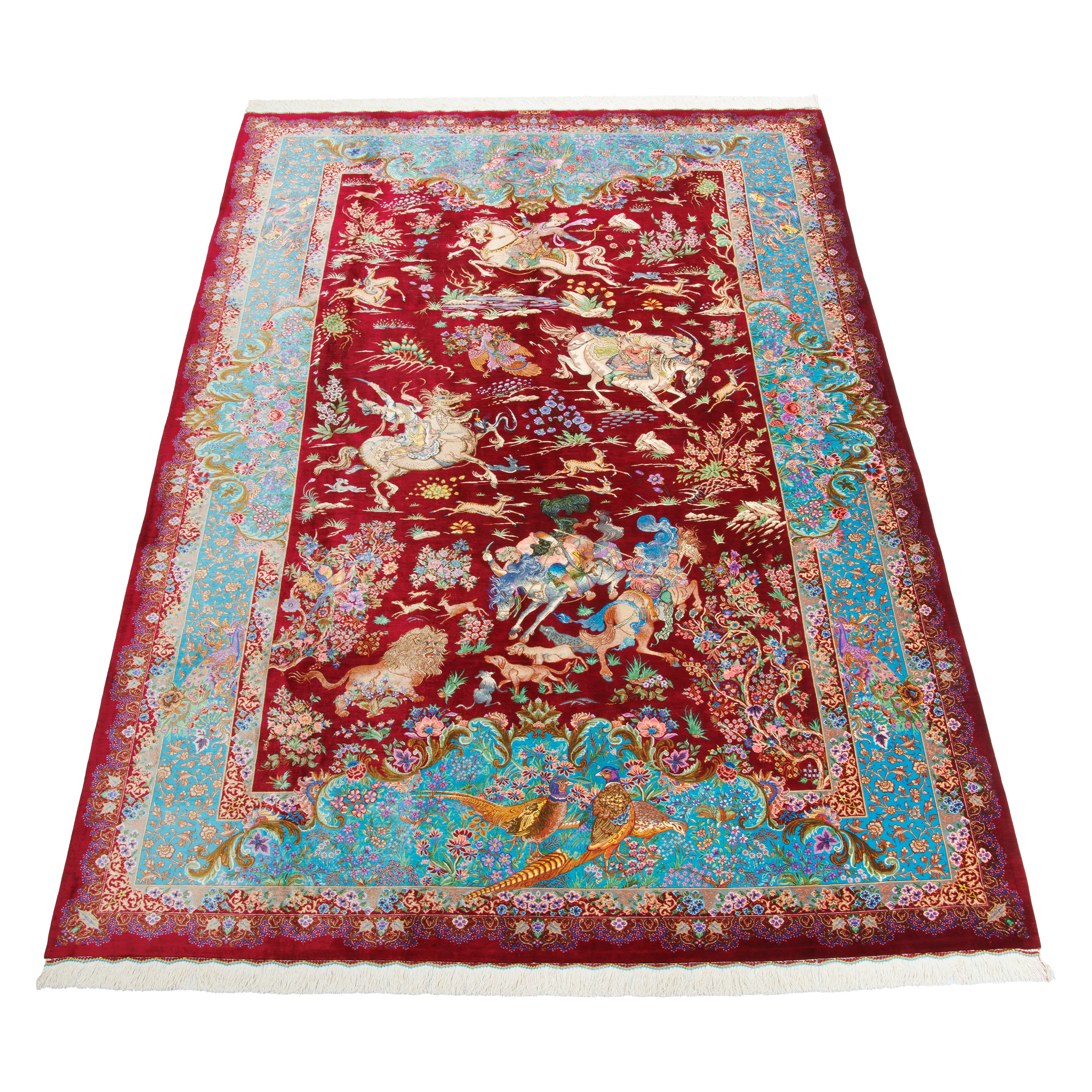سجادة قم يدوية - ساراسار | حرير كامل | 200 × 300 سم | رمز المنتج 10601089