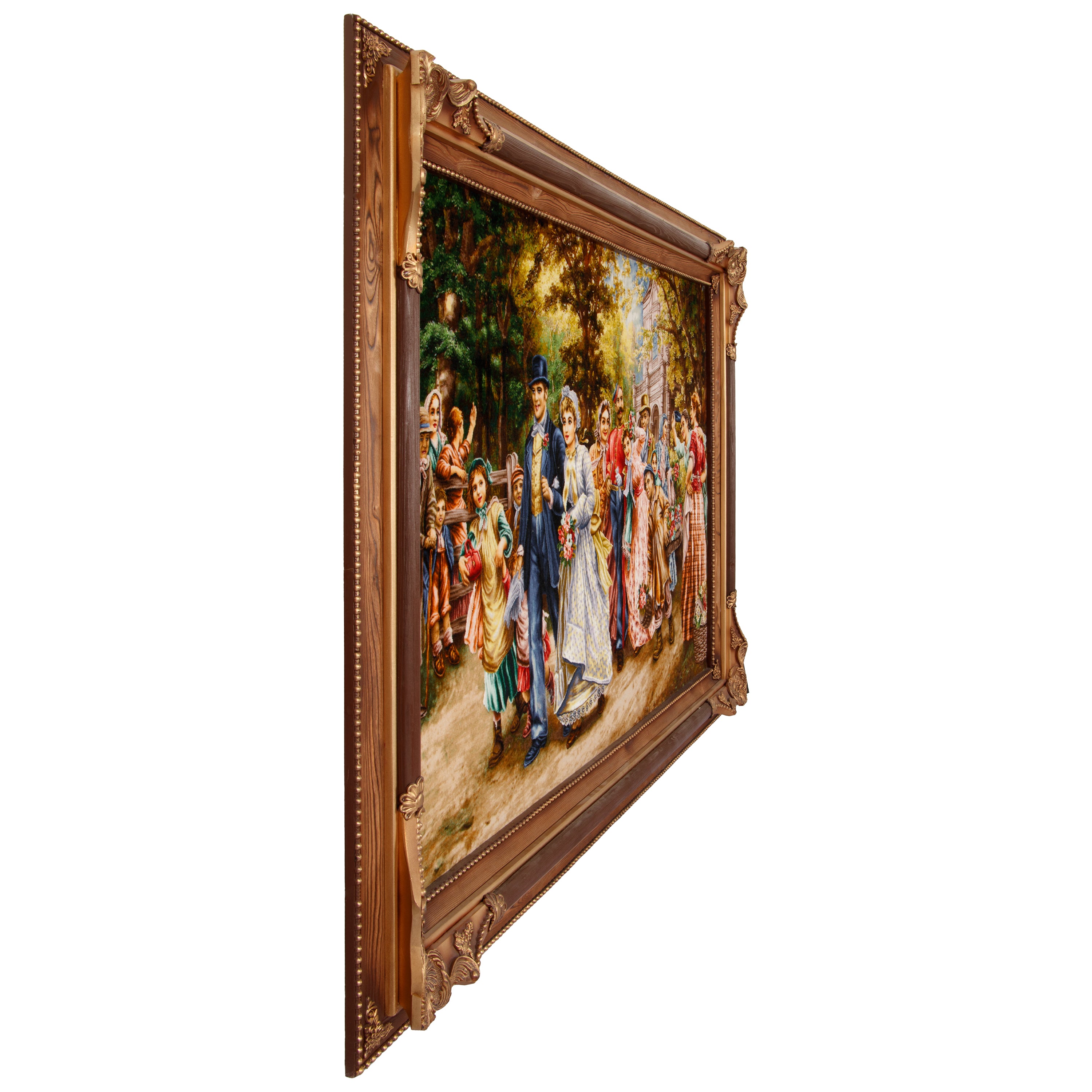 سجادة تبريز جدارية مصنوعة يدوياً — ساراسار | وبر حريري / سداء حريري | 162 × 103 سم | رمز المنتج 70100921